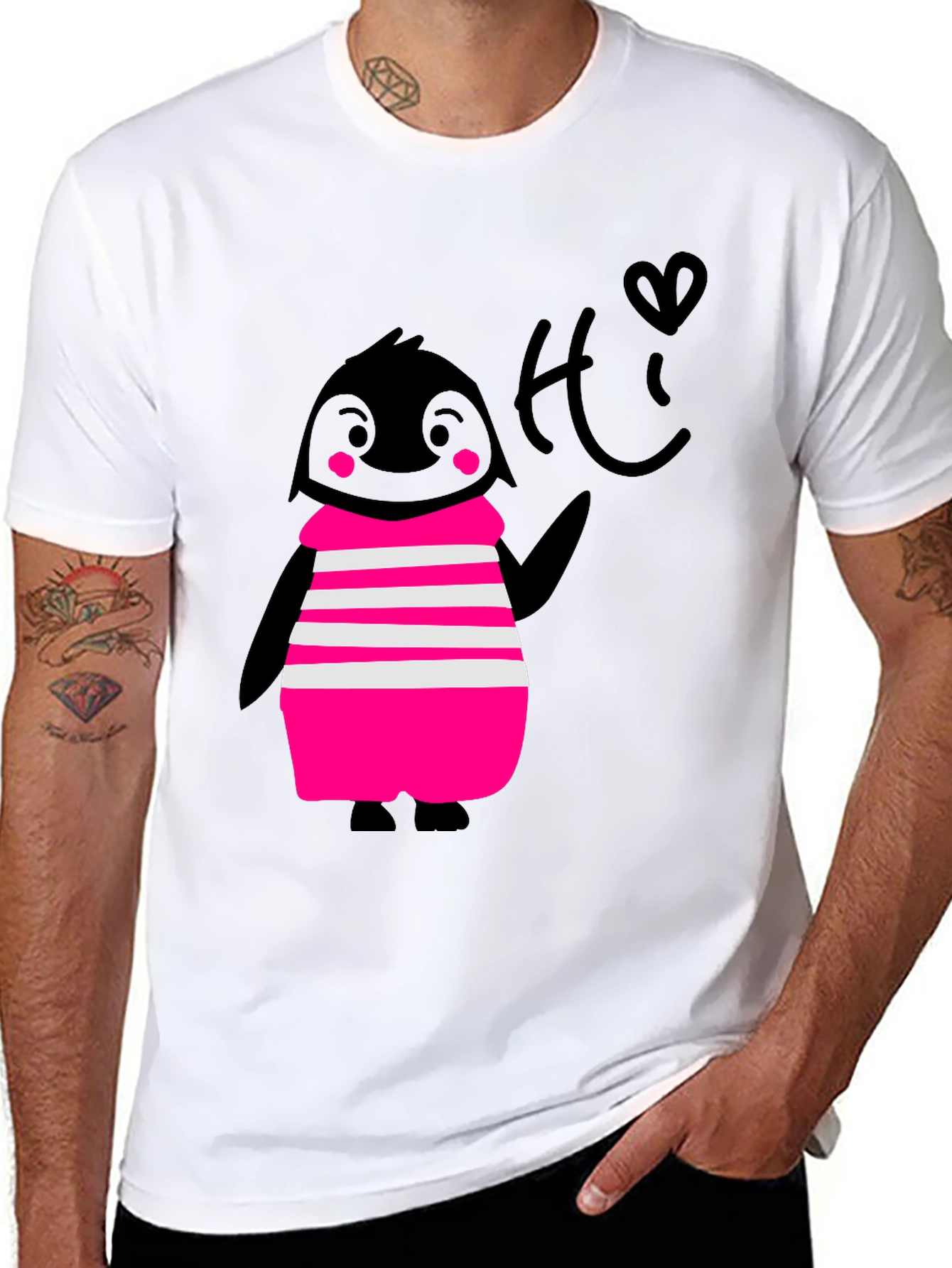 Penguin Tee - Cute Black Graphic T-Shirt