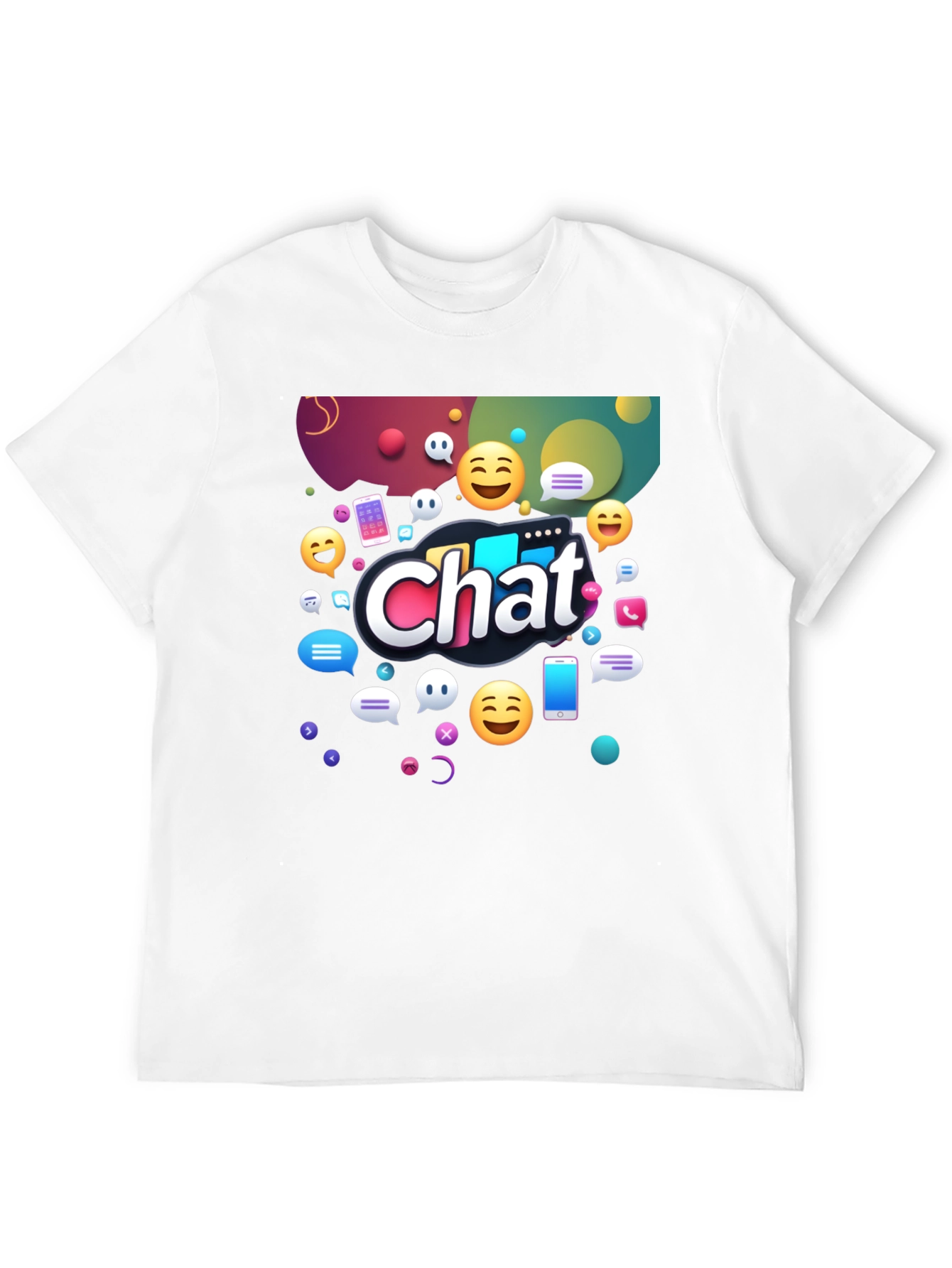 Chat Emoji Graphic Black T-Shirt