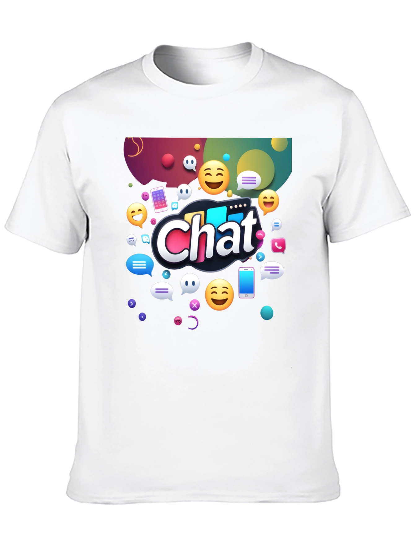 Chat Emoji Graphic Black T-Shirt