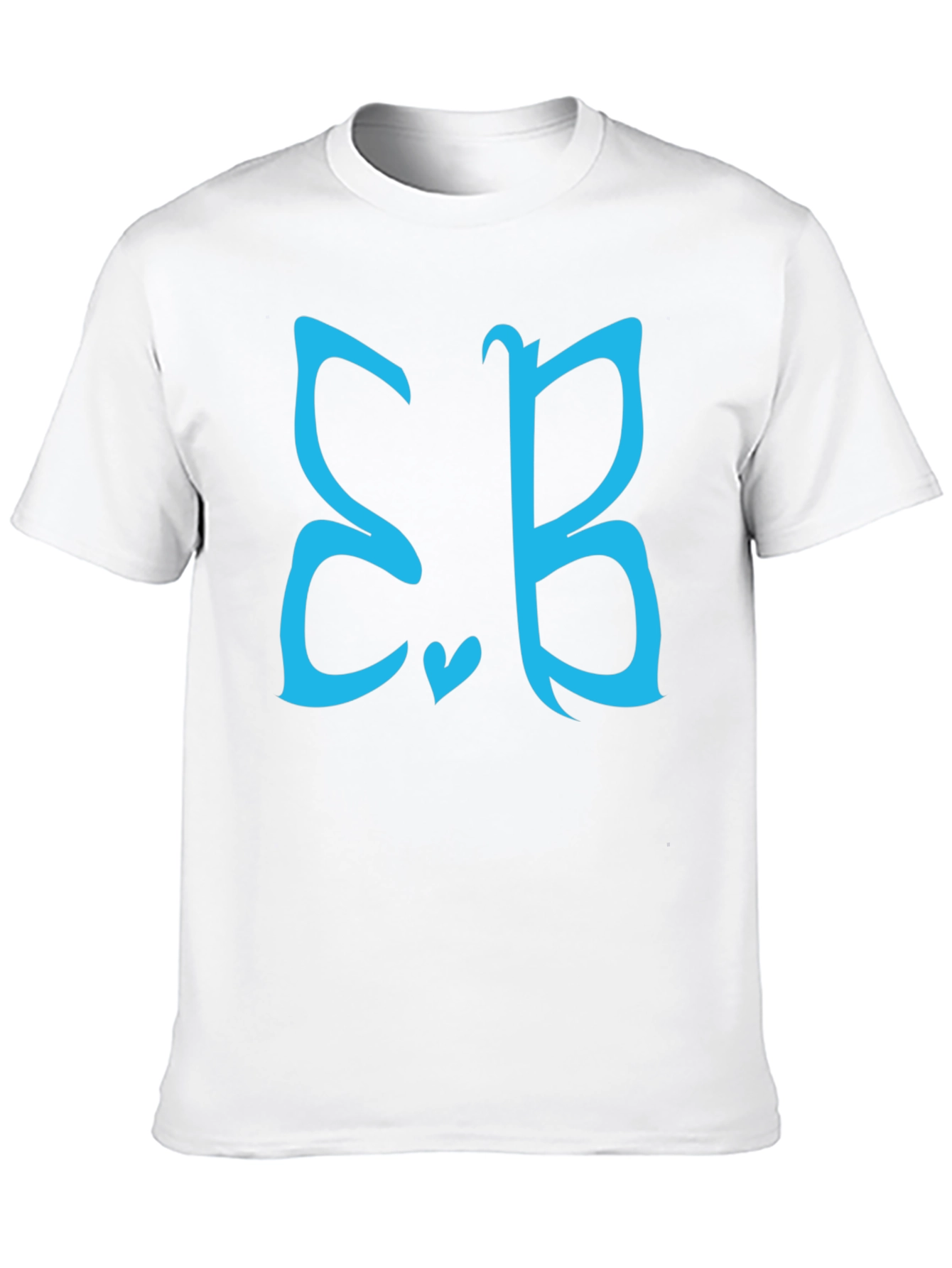 Stylish Black Tee with Teal Letter Design