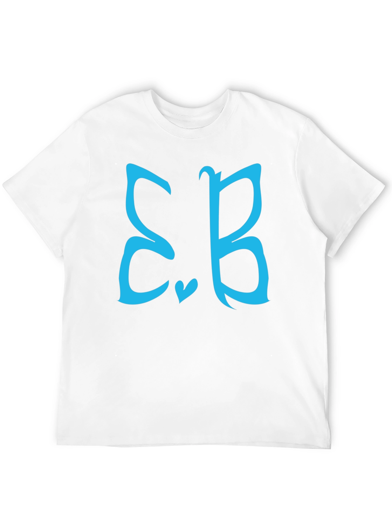 Stylish Black Tee with Teal Letter Design