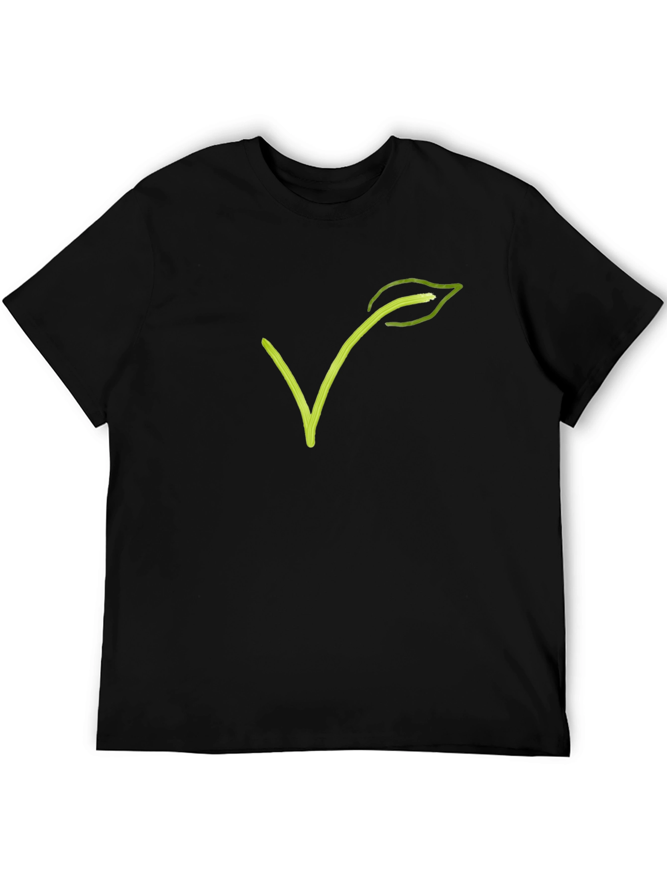 Vegan V Leaf Graphic Tee - Black