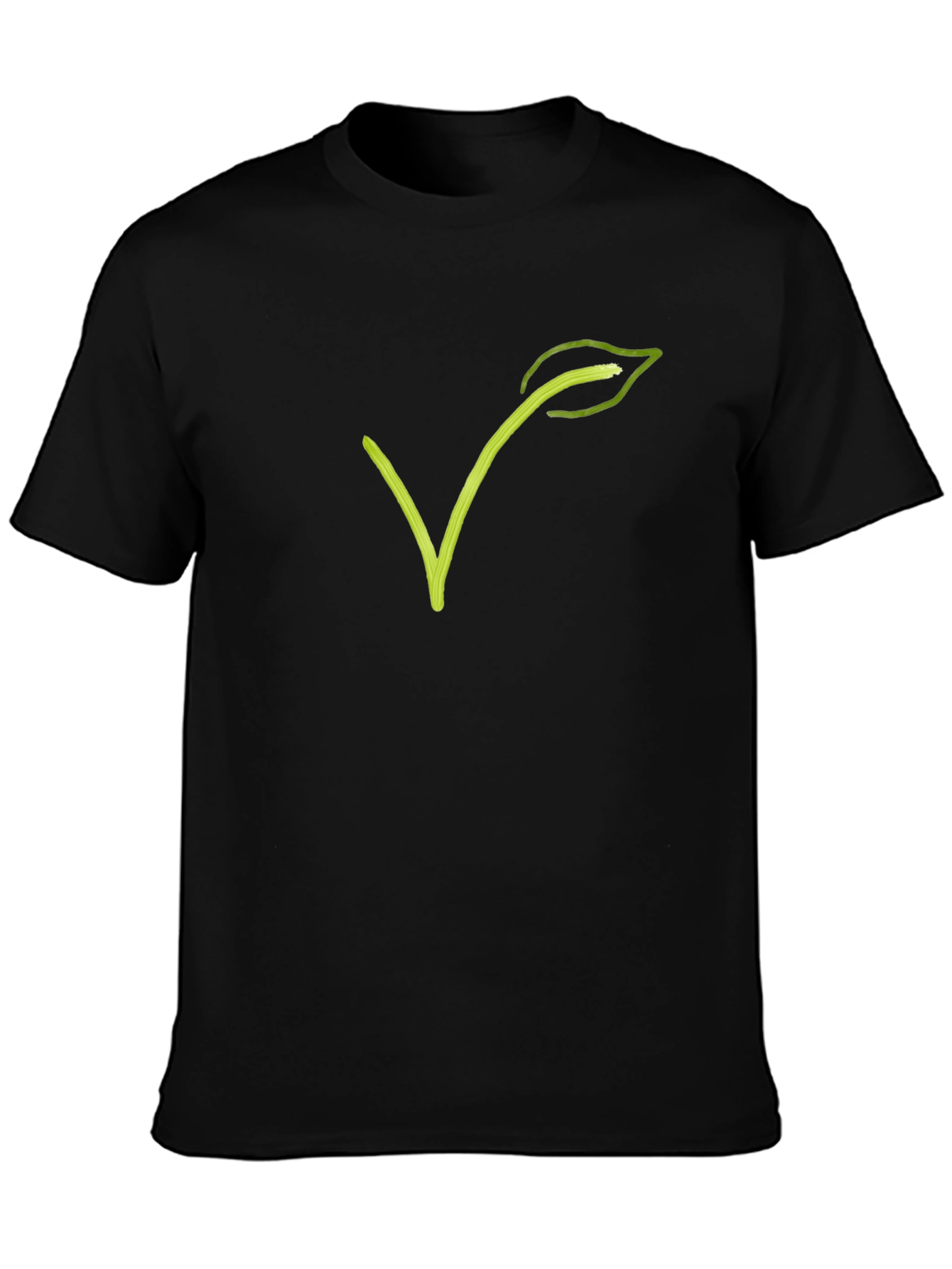 Vegan V Leaf Graphic Tee - Black