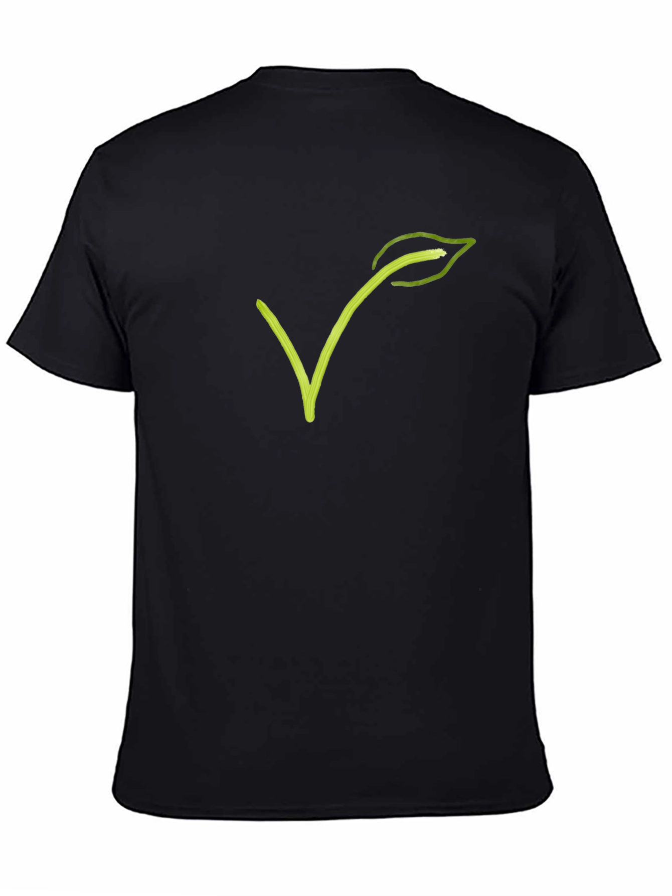 Vegan V Leaf Graphic Tee - Black