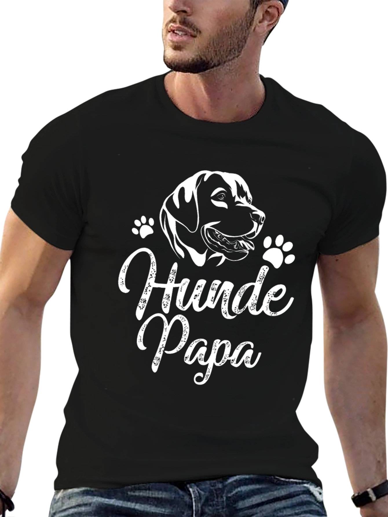 Hunde Papa Dog Lover Black T-Shirt