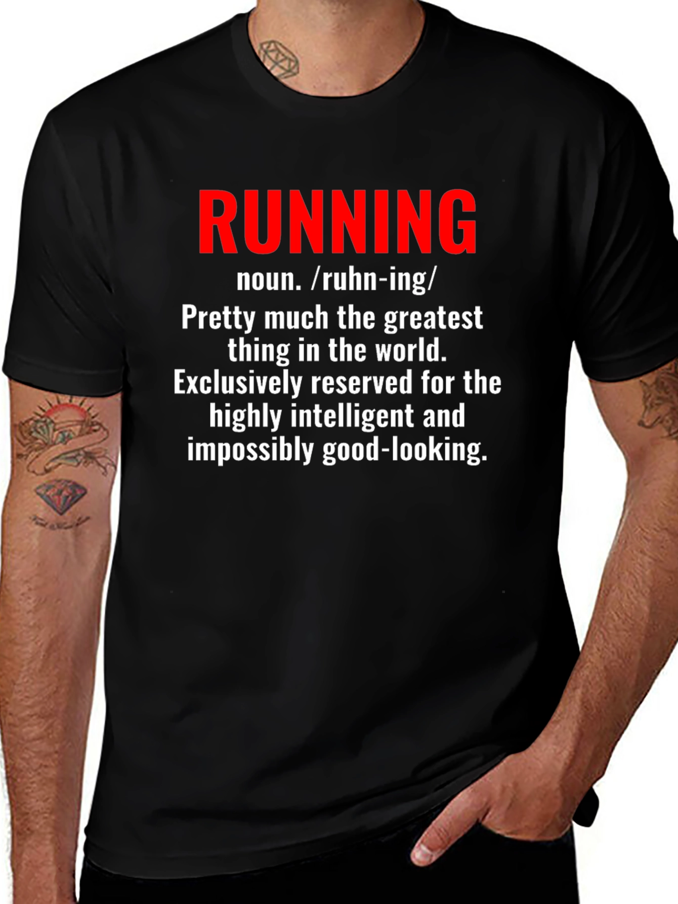Running Definition Black Graphic Tee