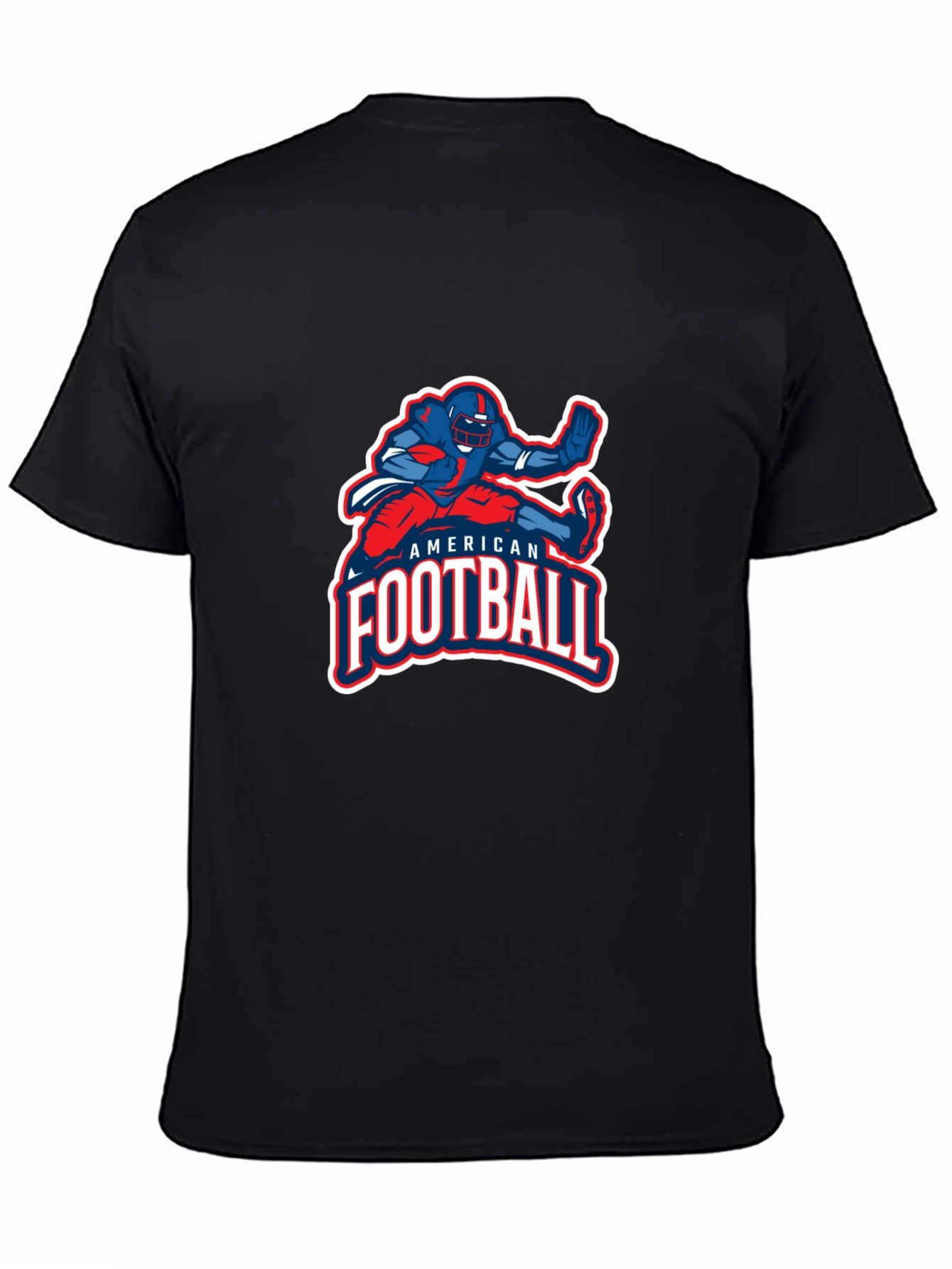 American Football Graphic Print Black T-Shirt