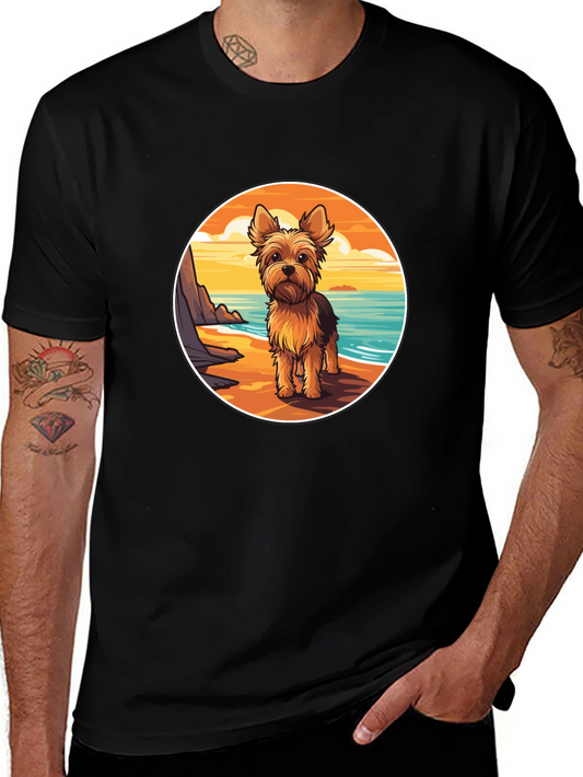 Yorkie Dog Beach T-Shirt - Coastal Pup Tee