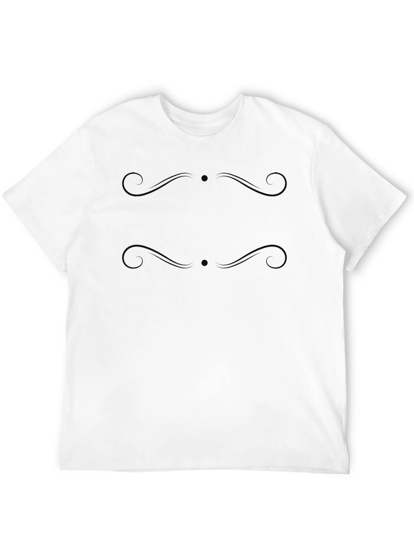 Elegant Swirl Design Black T-Shirt