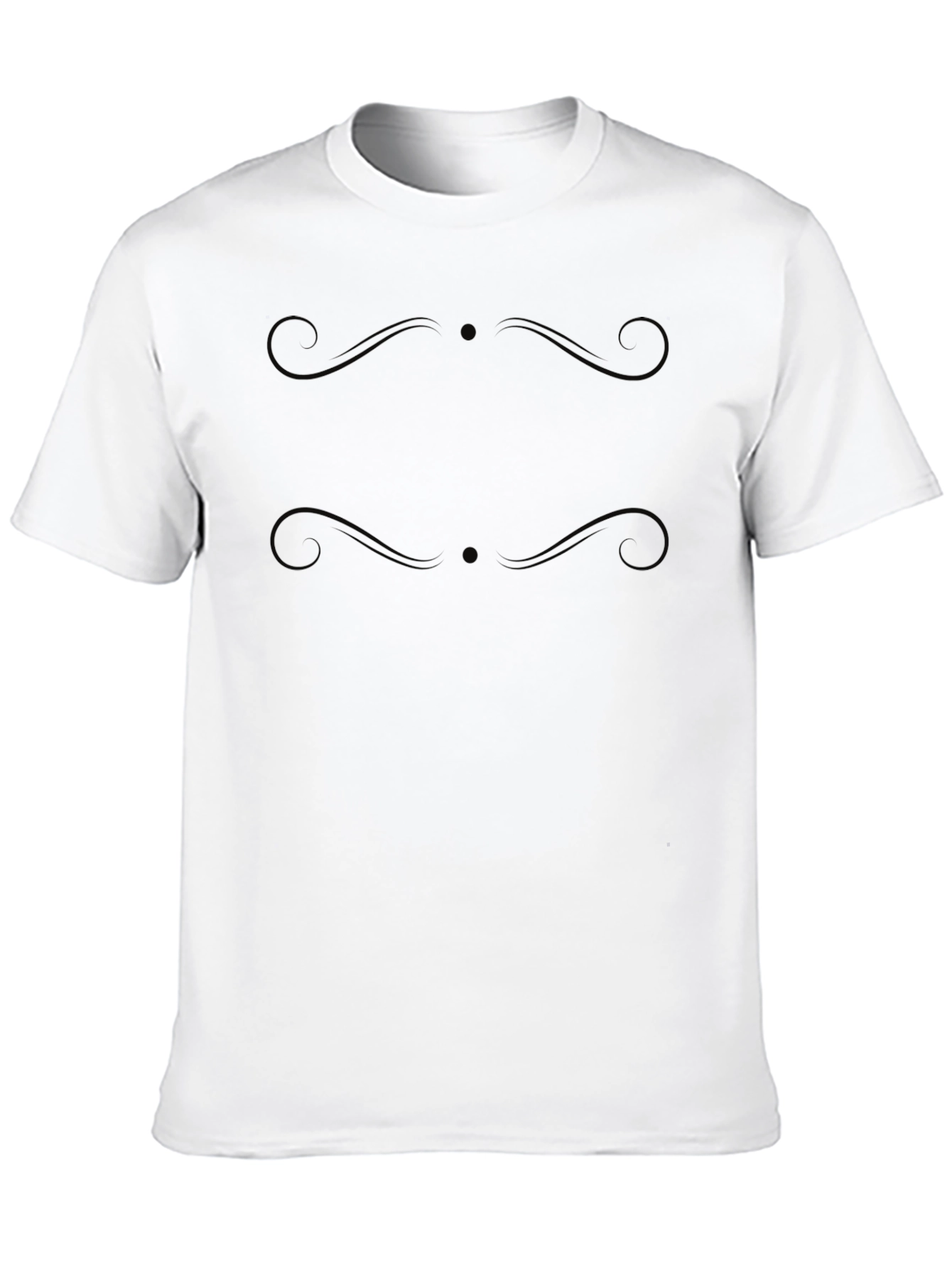 Elegant Swirl Design Black T-Shirt