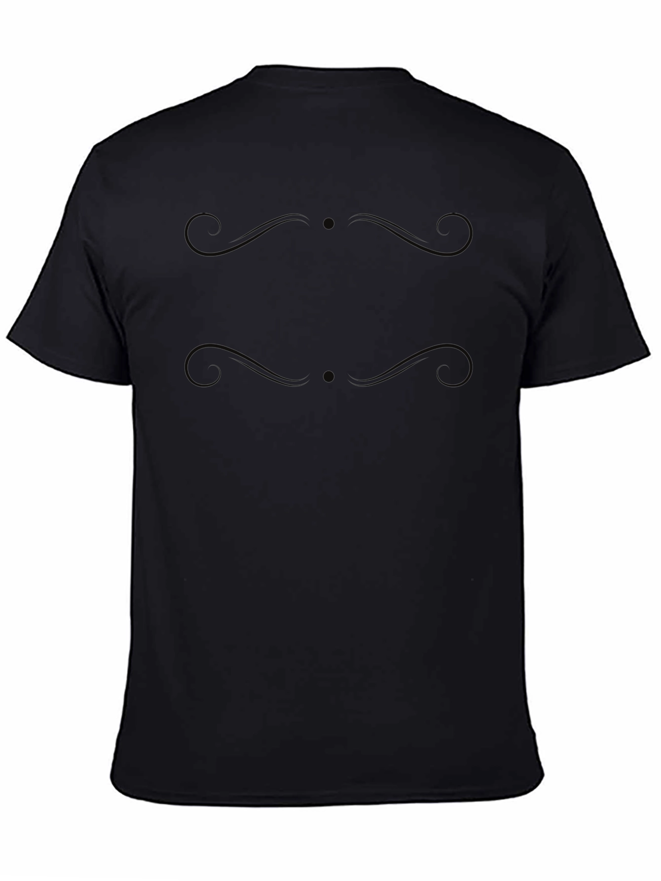 Elegant Swirl Design Black T-Shirt