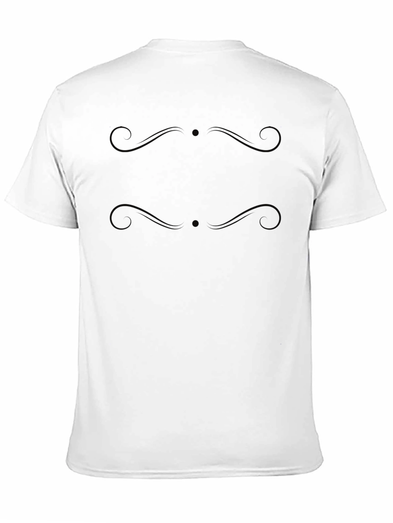Elegant Swirl Design Black T-Shirt
