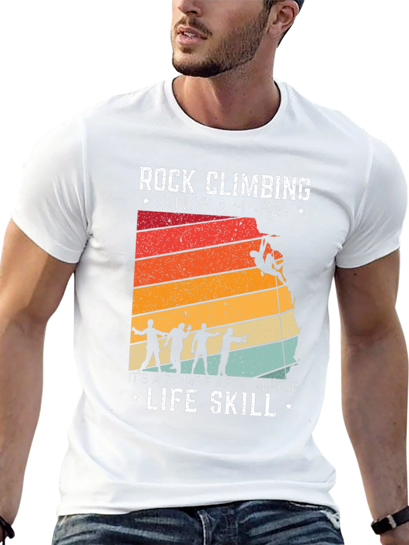 Rock Climbing Zombie Apocalypse T-Shirt