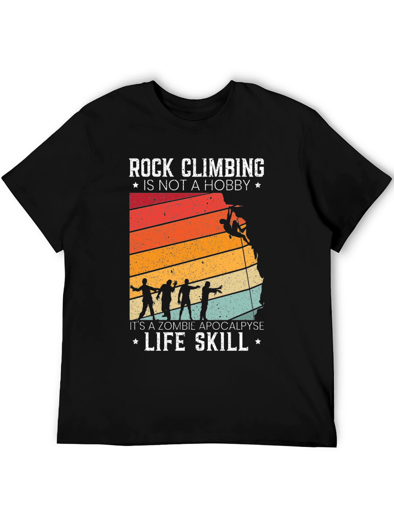 Rock Climbing Zombie Apocalypse T-Shirt