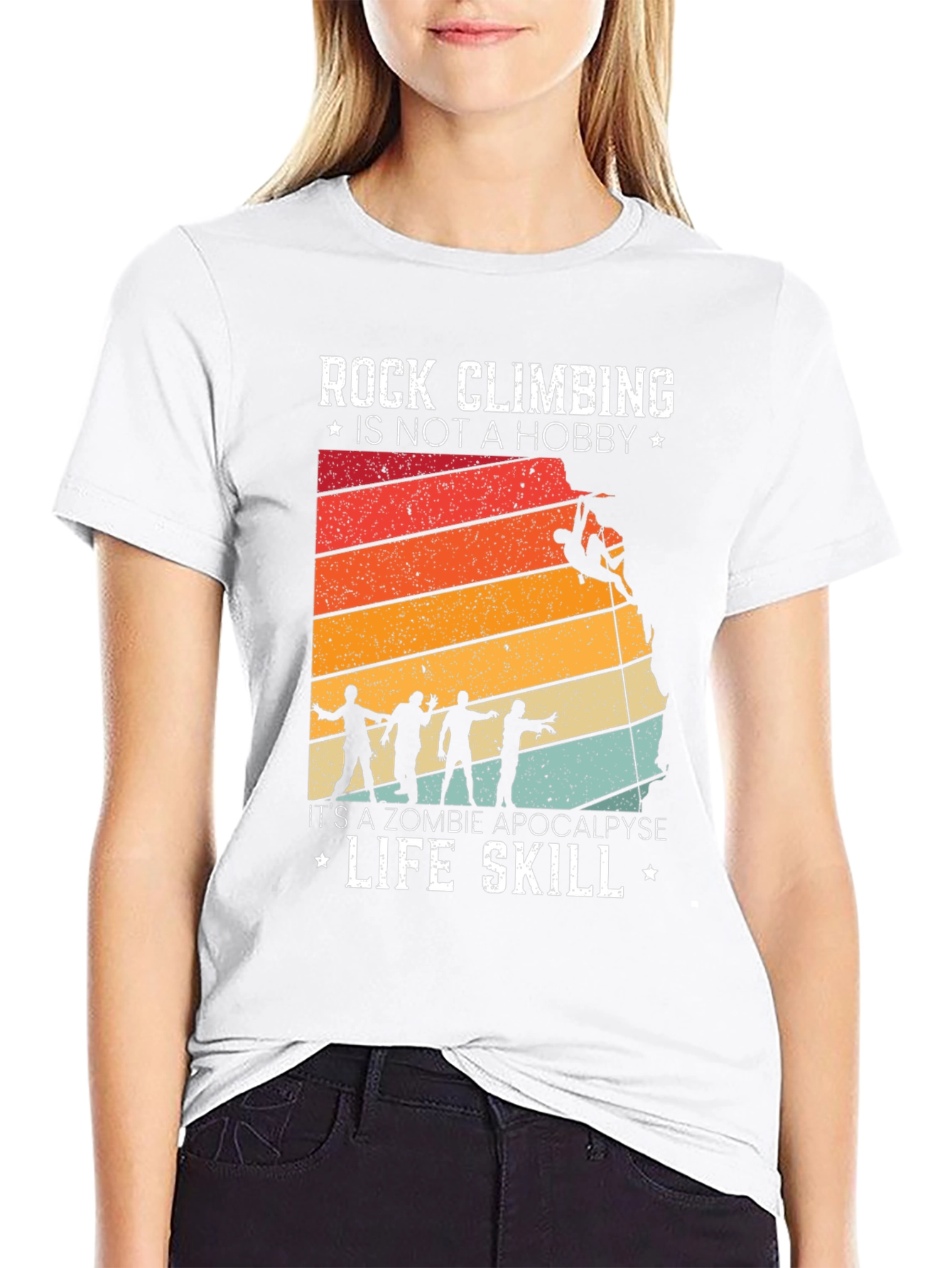 Rock Climbing Zombie Apocalypse T-Shirt