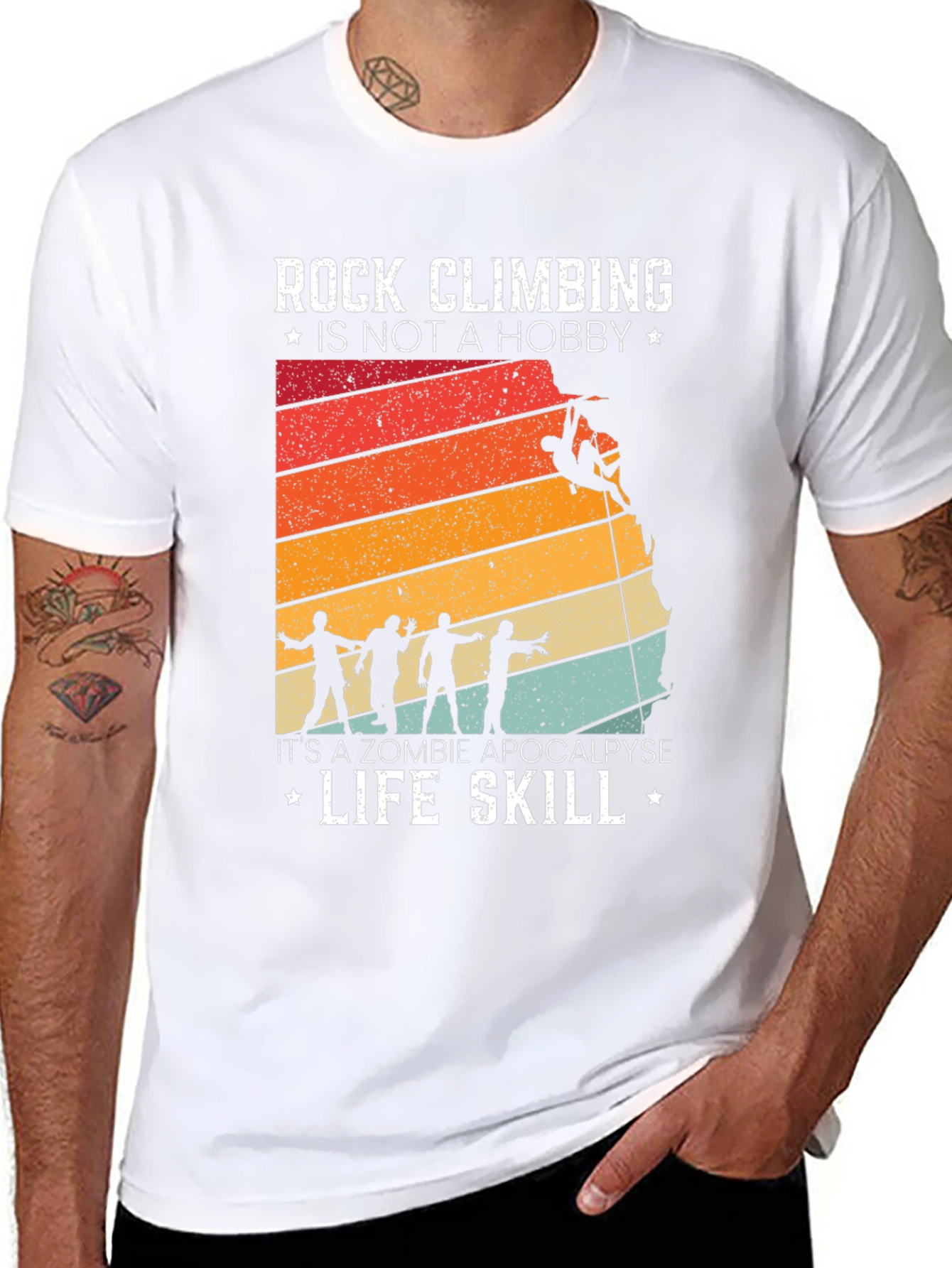 Rock Climbing Zombie Apocalypse T-Shirt