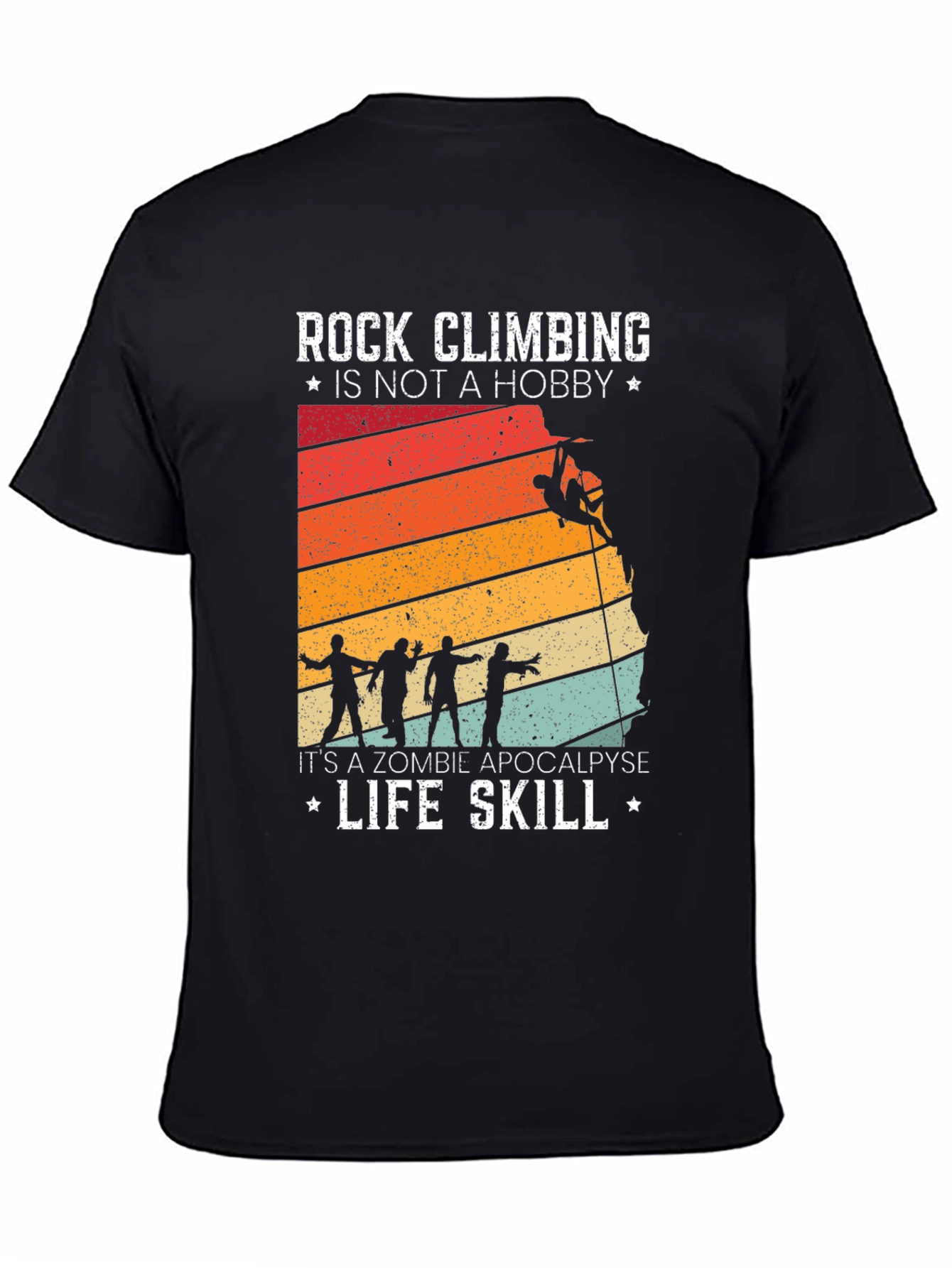 Rock Climbing Zombie Apocalypse T-Shirt