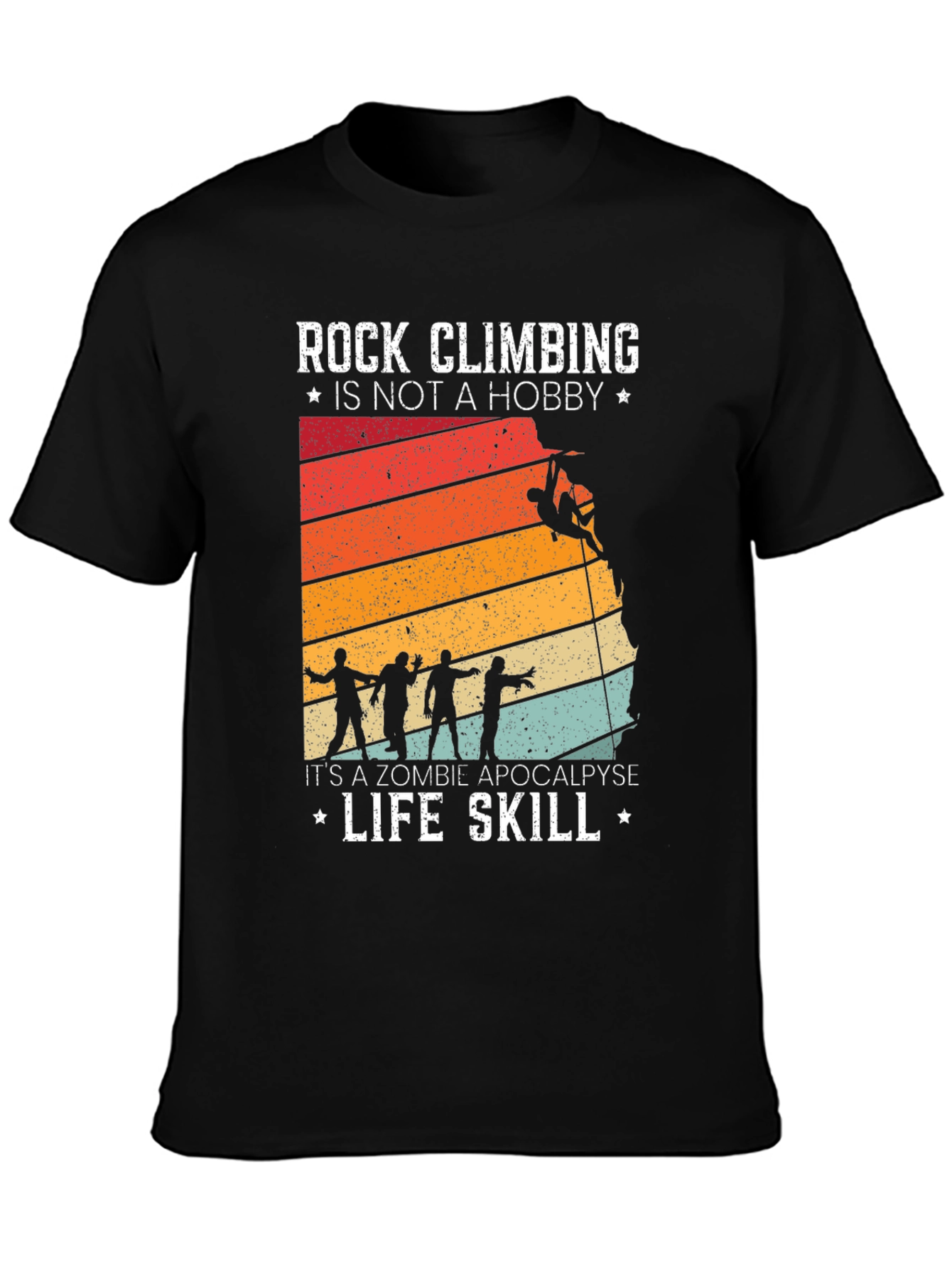 Rock Climbing Zombie Apocalypse T-Shirt