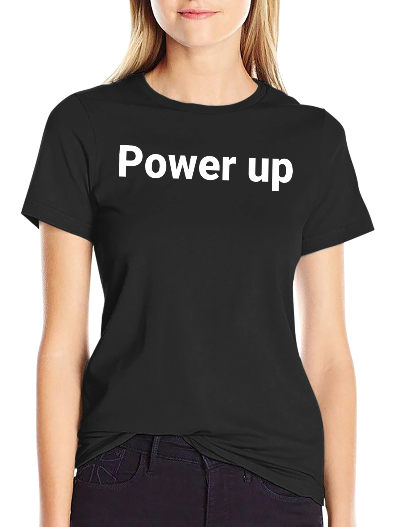 Power Up Black Graphic Tee