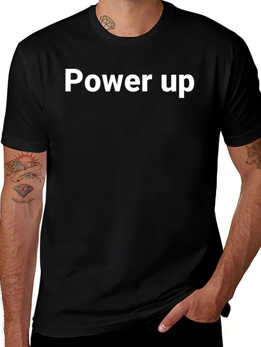 Power Up Black Graphic Tee