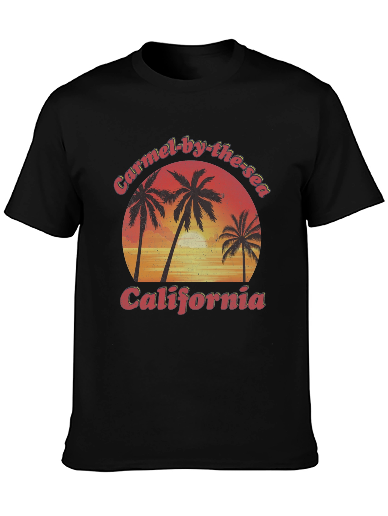 Carmel-by-the-Sea California Palm Sunset Graphic T-Shirt