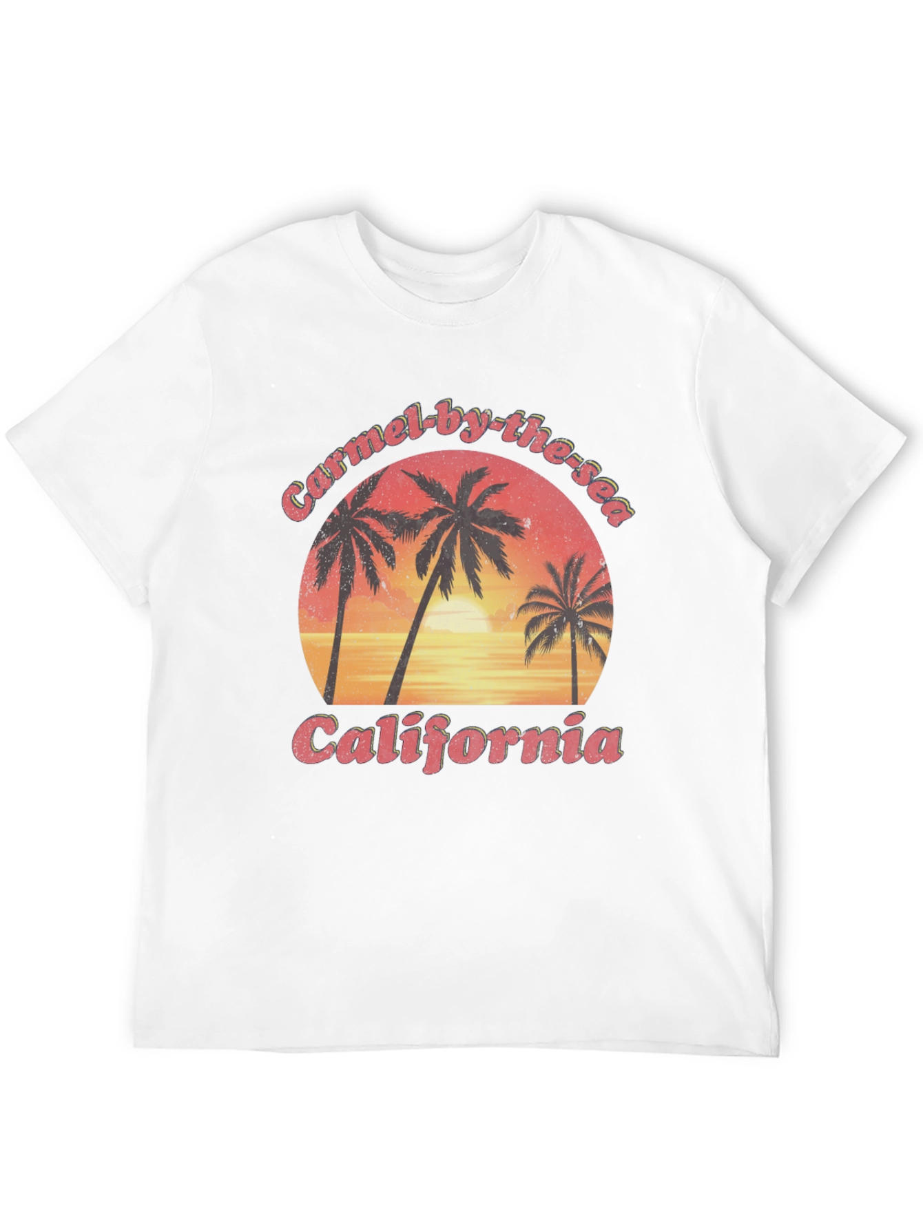 Carmel-by-the-Sea California Palm Sunset Graphic T-Shirt