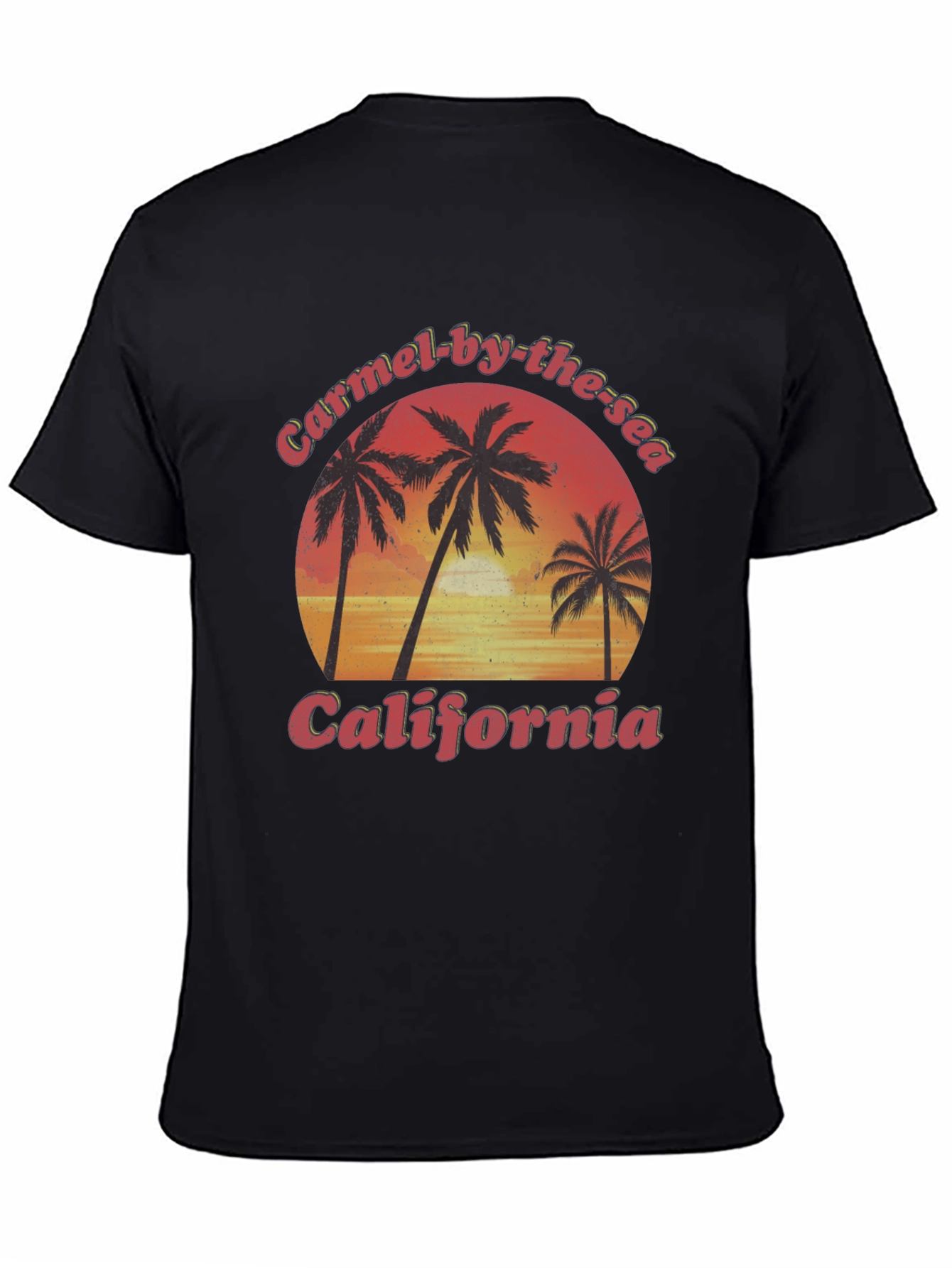 Carmel-by-the-Sea California Palm Sunset Graphic T-Shirt
