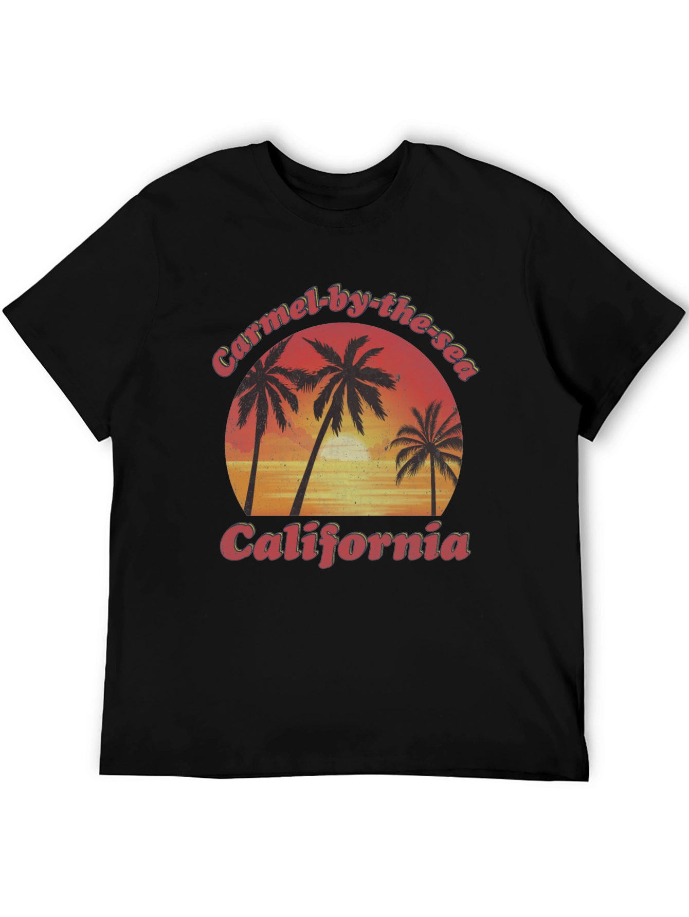 Carmel-by-the-Sea California Palm Sunset Graphic T-Shirt