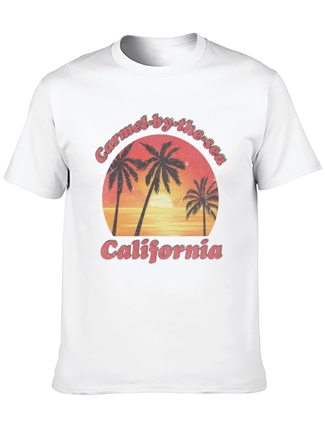 Carmel-by-the-Sea California Palm Sunset Graphic T-Shirt