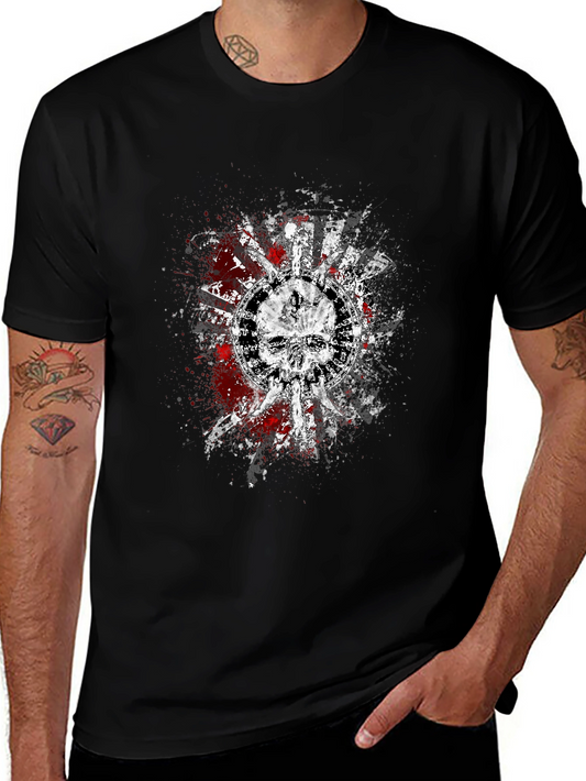Skull Graphic Print Black T-Shirt