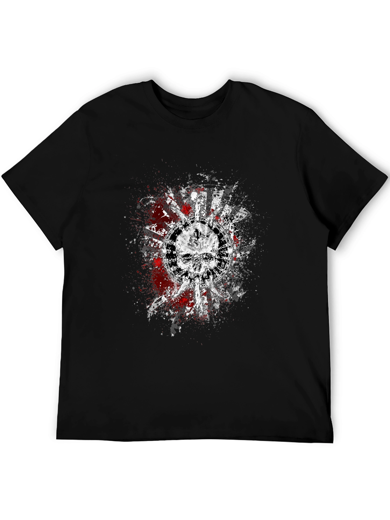 Skull Graphic Print Black T-Shirt