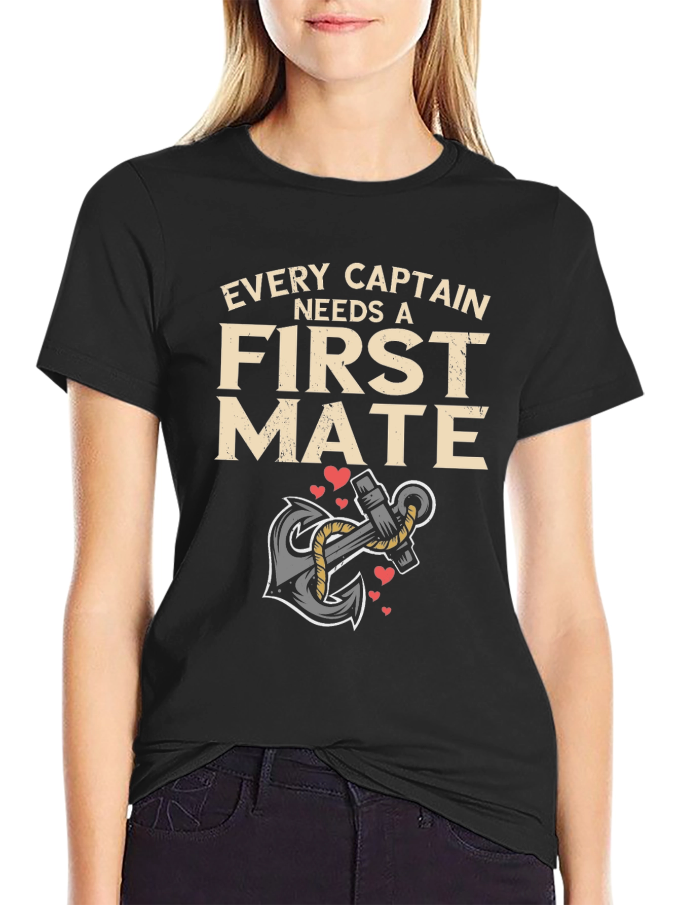 Every Captain Needs a First Mate Black T-Shirt
