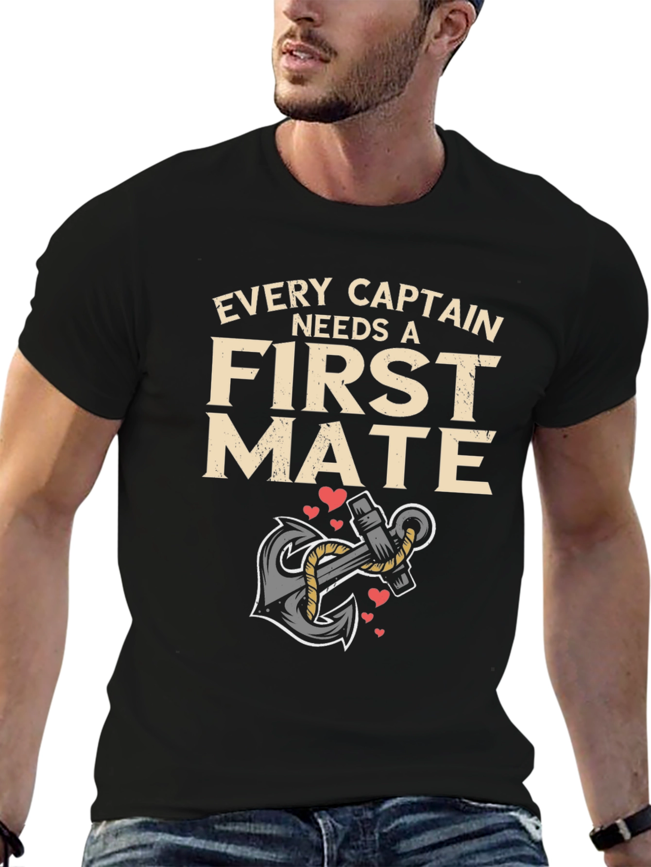 Every Captain Needs a First Mate Black T-Shirt
