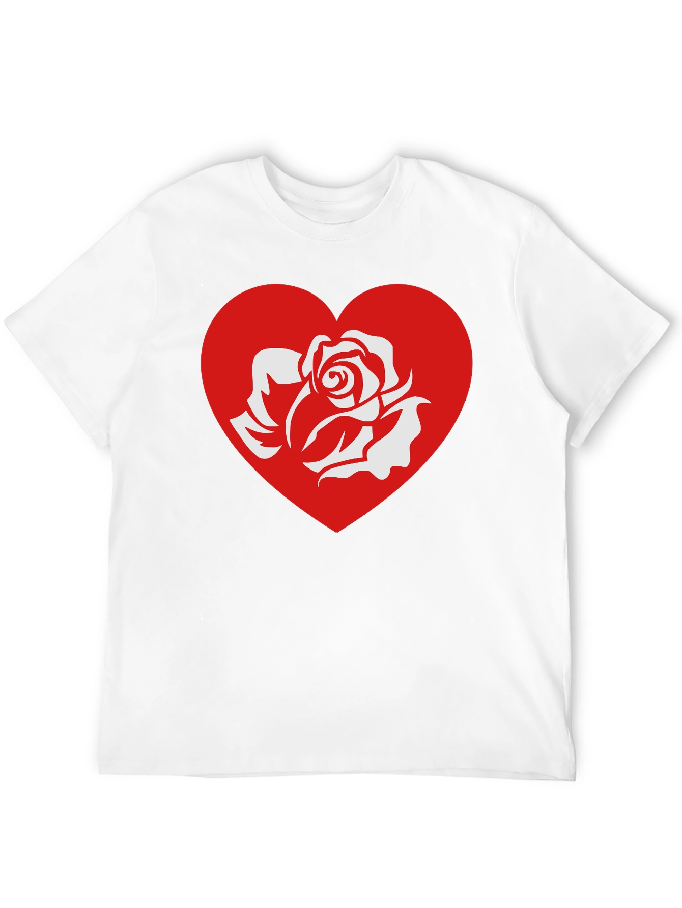 Rose Heart Graphic Tee - Stylish Black T-Shirt