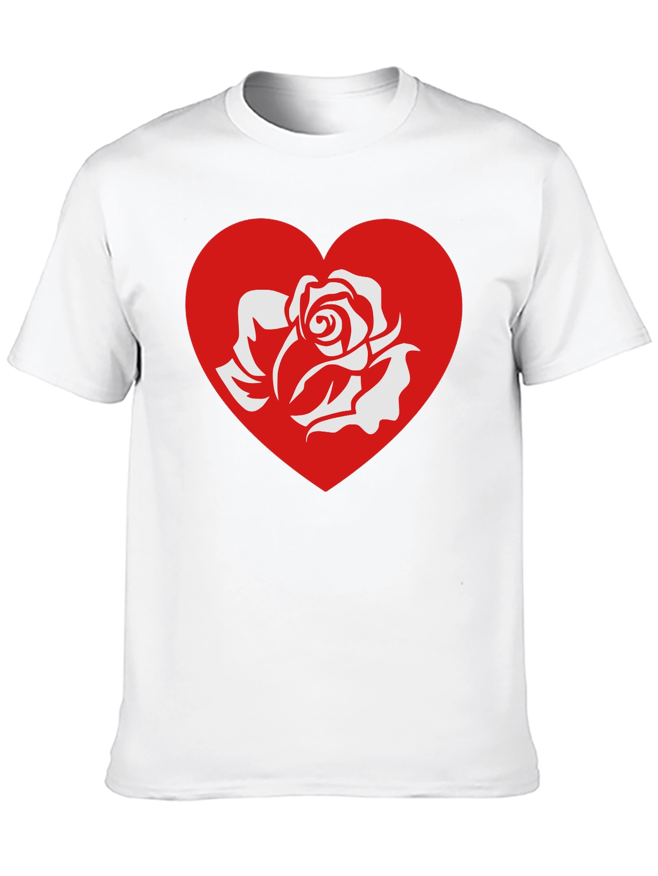 Rose Heart Graphic Tee - Stylish Black T-Shirt