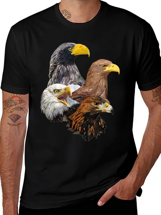 Eagle Heads Graphic Print T-Shirt