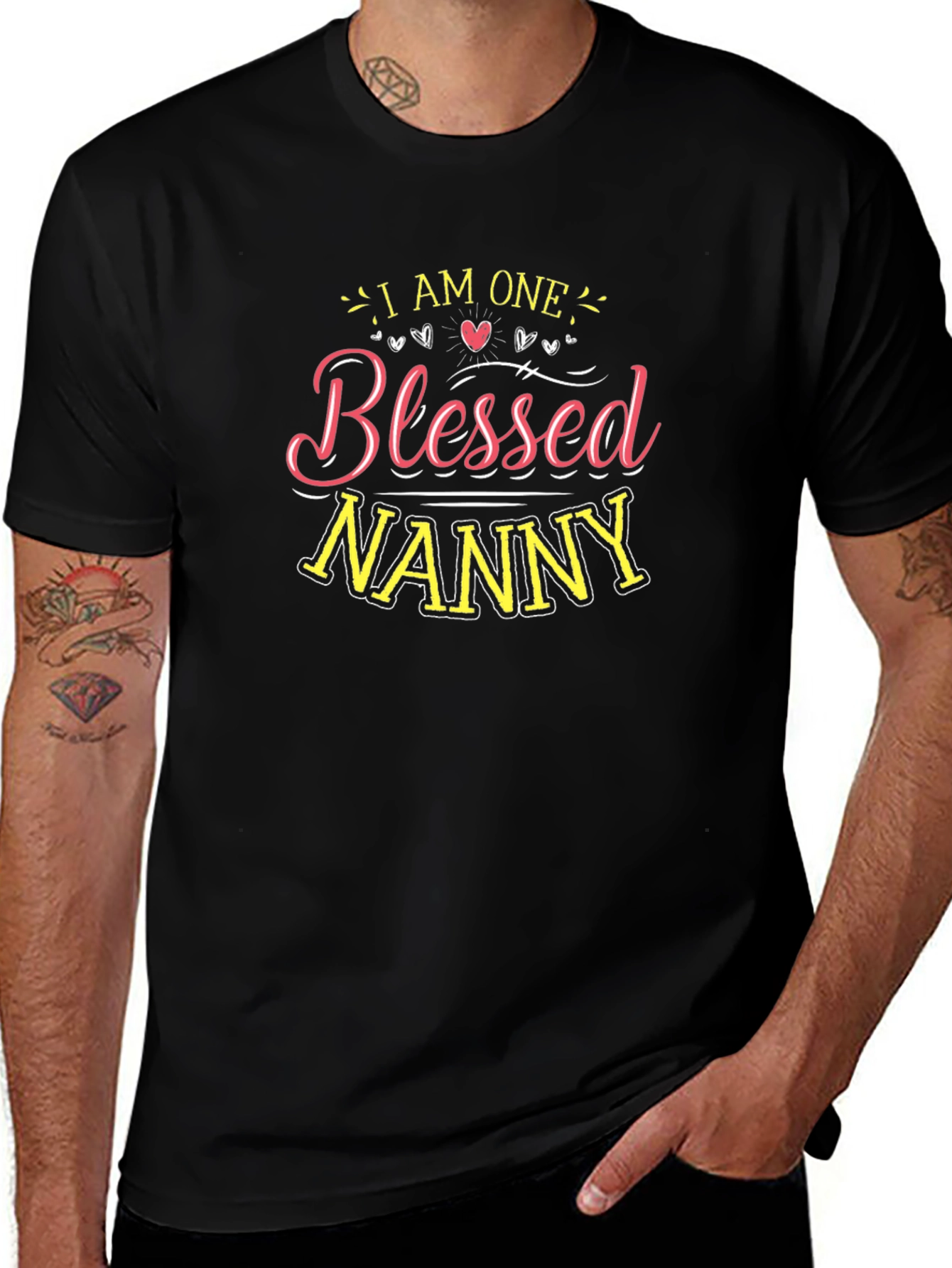 Blessed Nanny Graphic Tee - Black Cotton T-Shirt