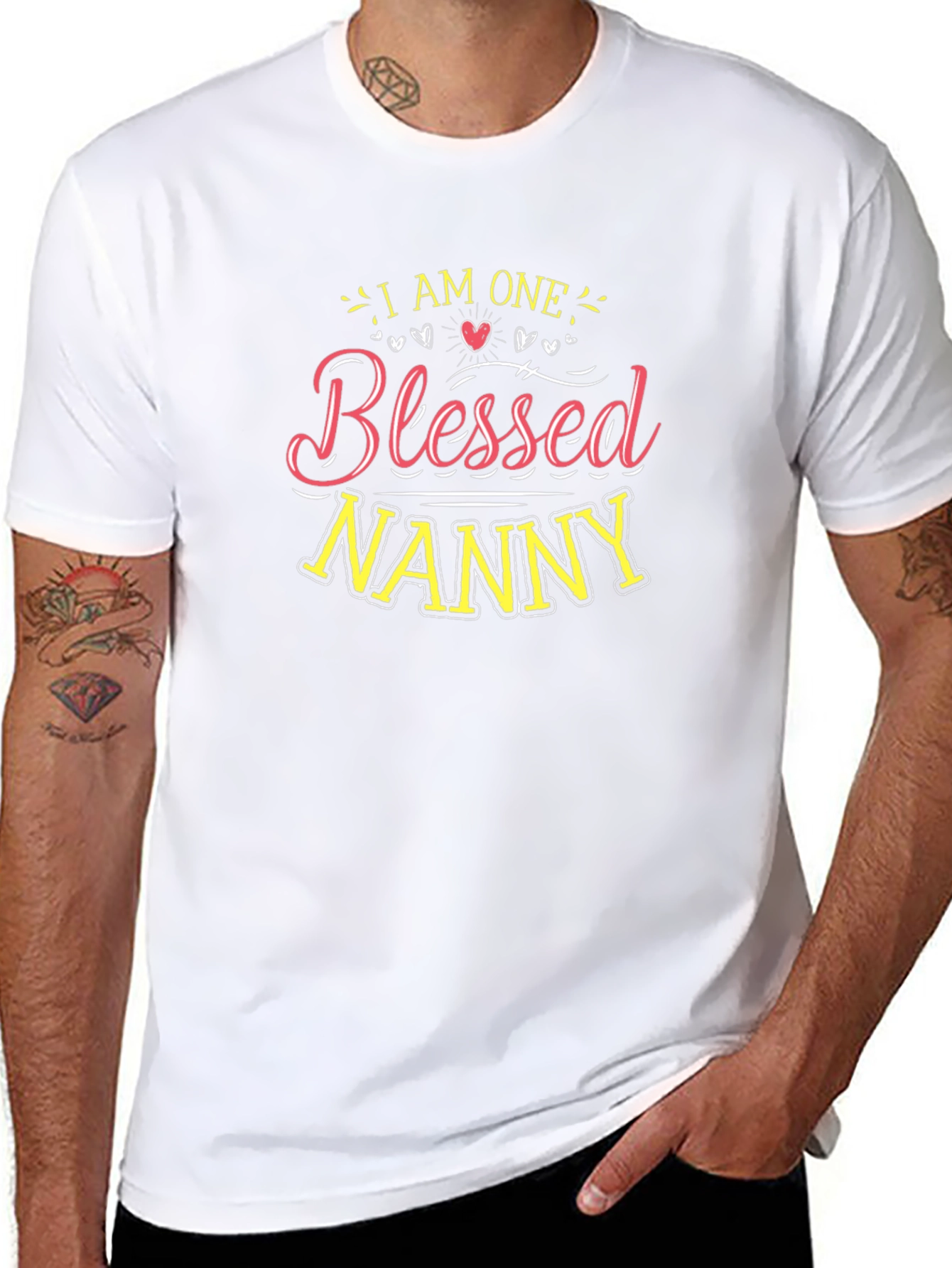 Blessed Nanny Graphic Tee - Black Cotton T-Shirt