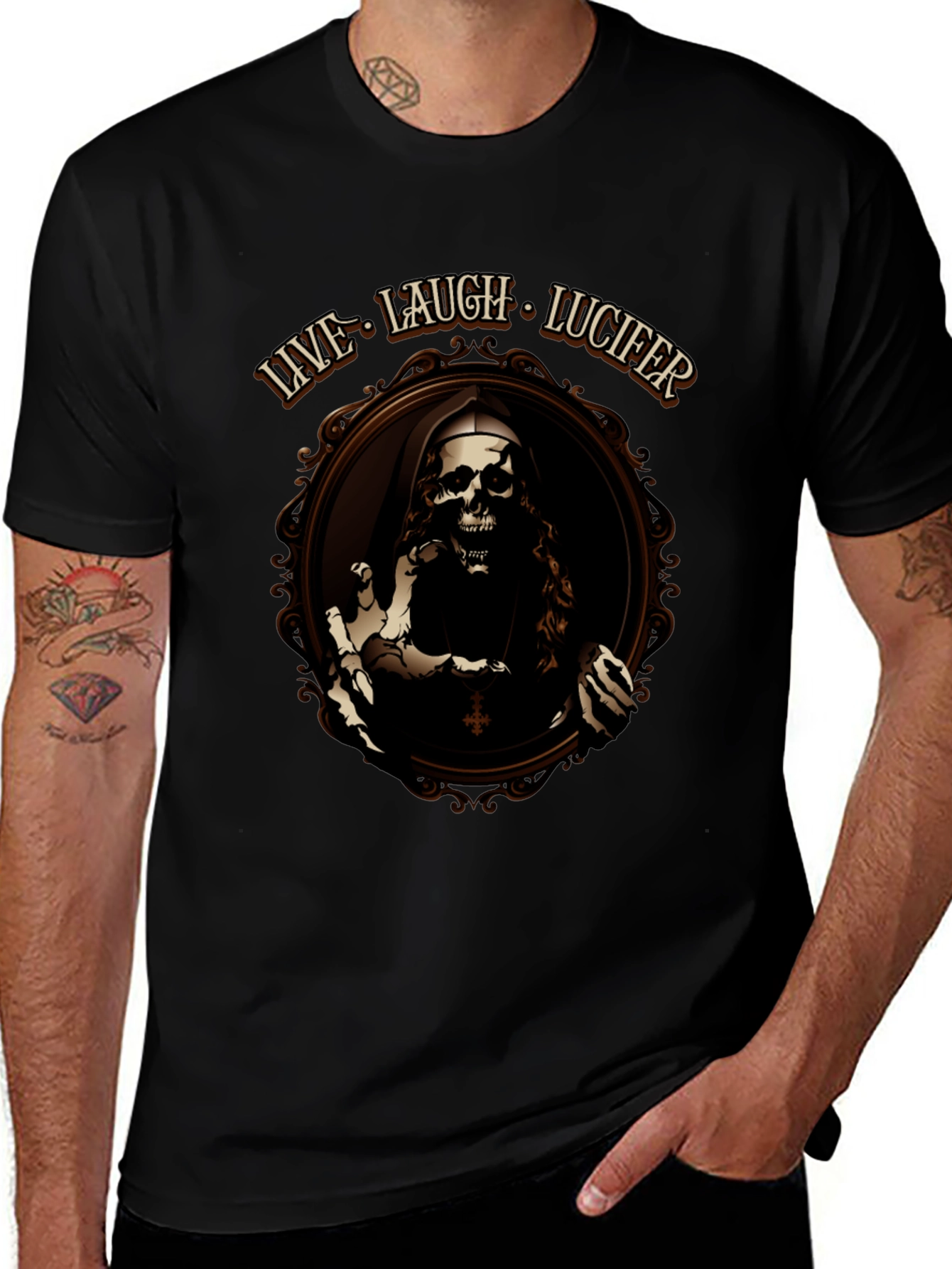 Live Laugh Lucifer Black T-Shirt