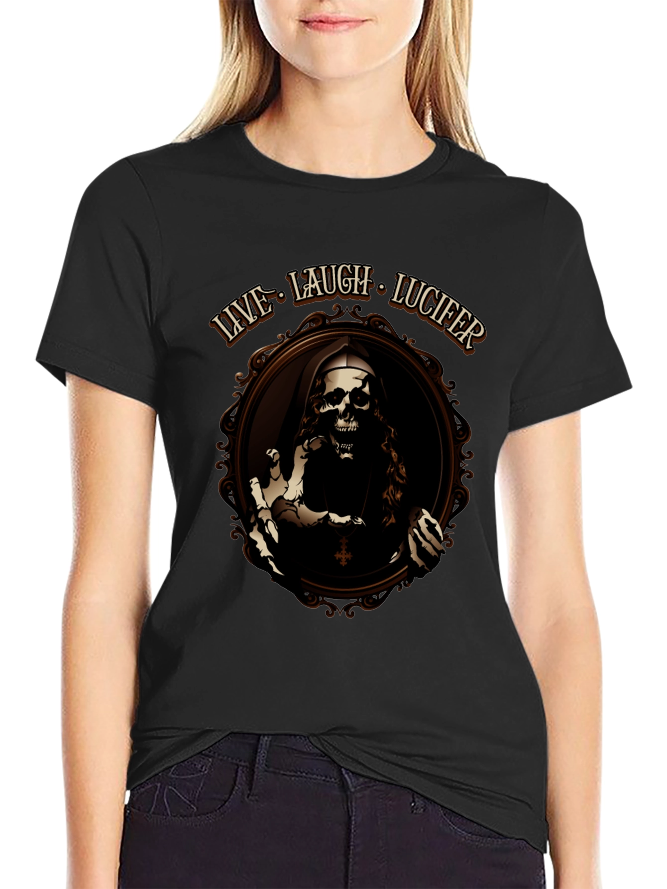 Live Laugh Lucifer Black T-Shirt