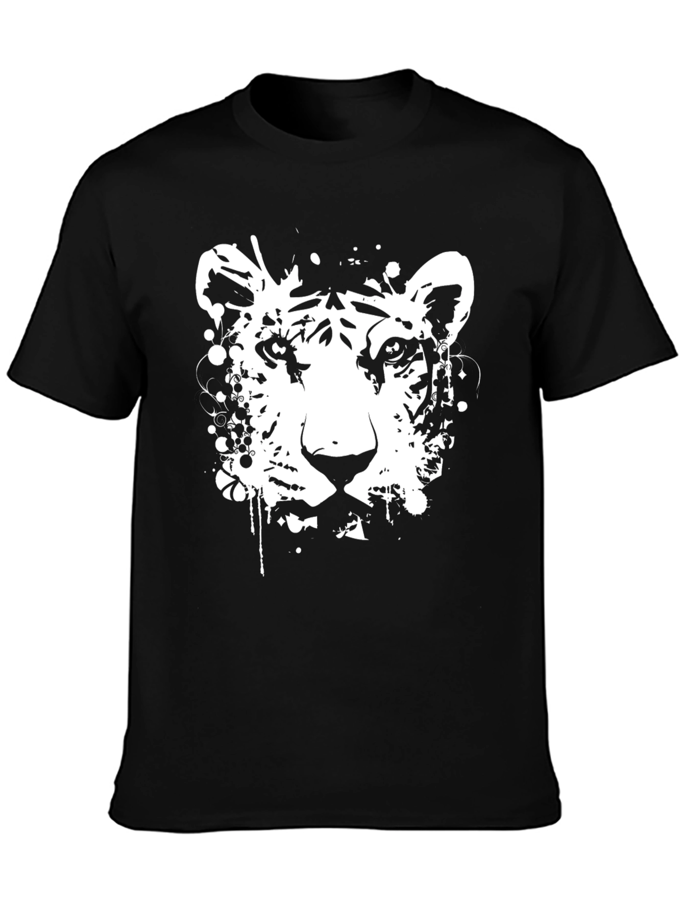 Tiger Graphic Print Black T-Shirt