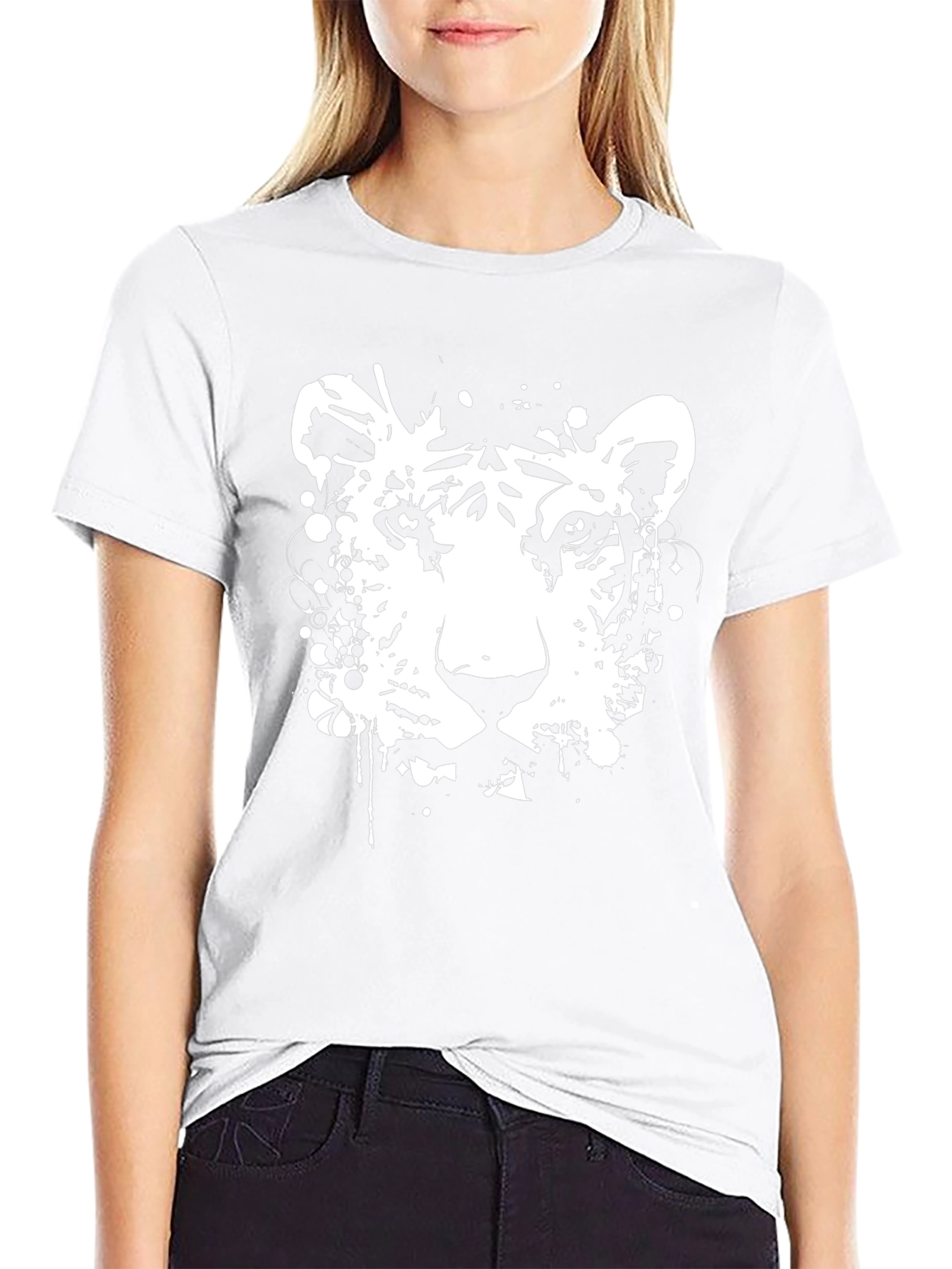 Tiger Graphic Print Black T-Shirt