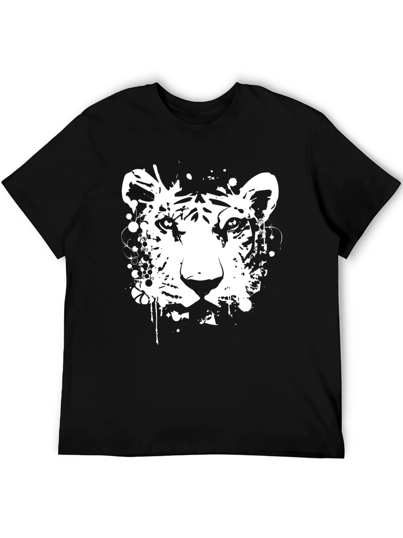 Tiger Graphic Print Black T-Shirt