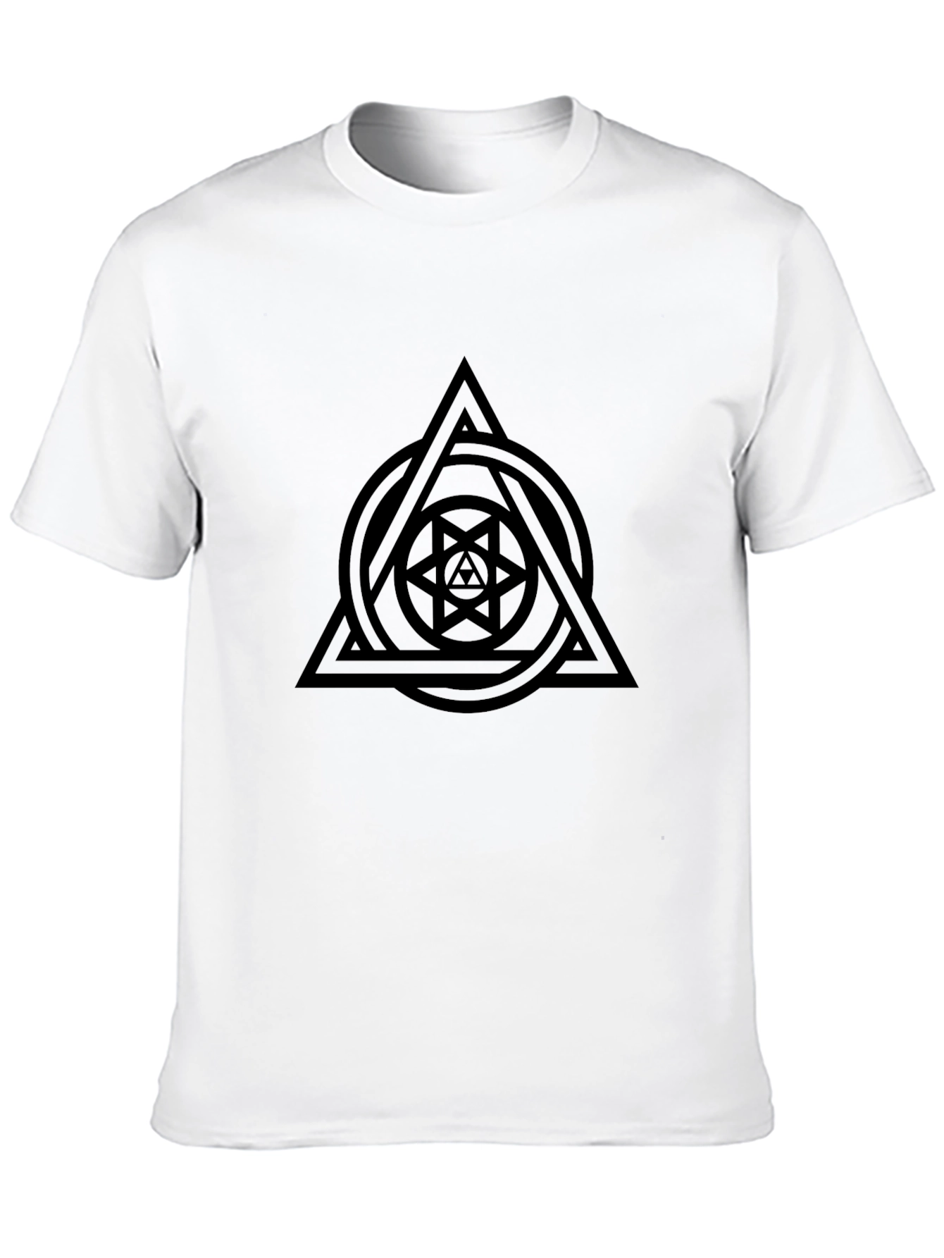 Geometric Symbol Black Graphic Tee Shirt