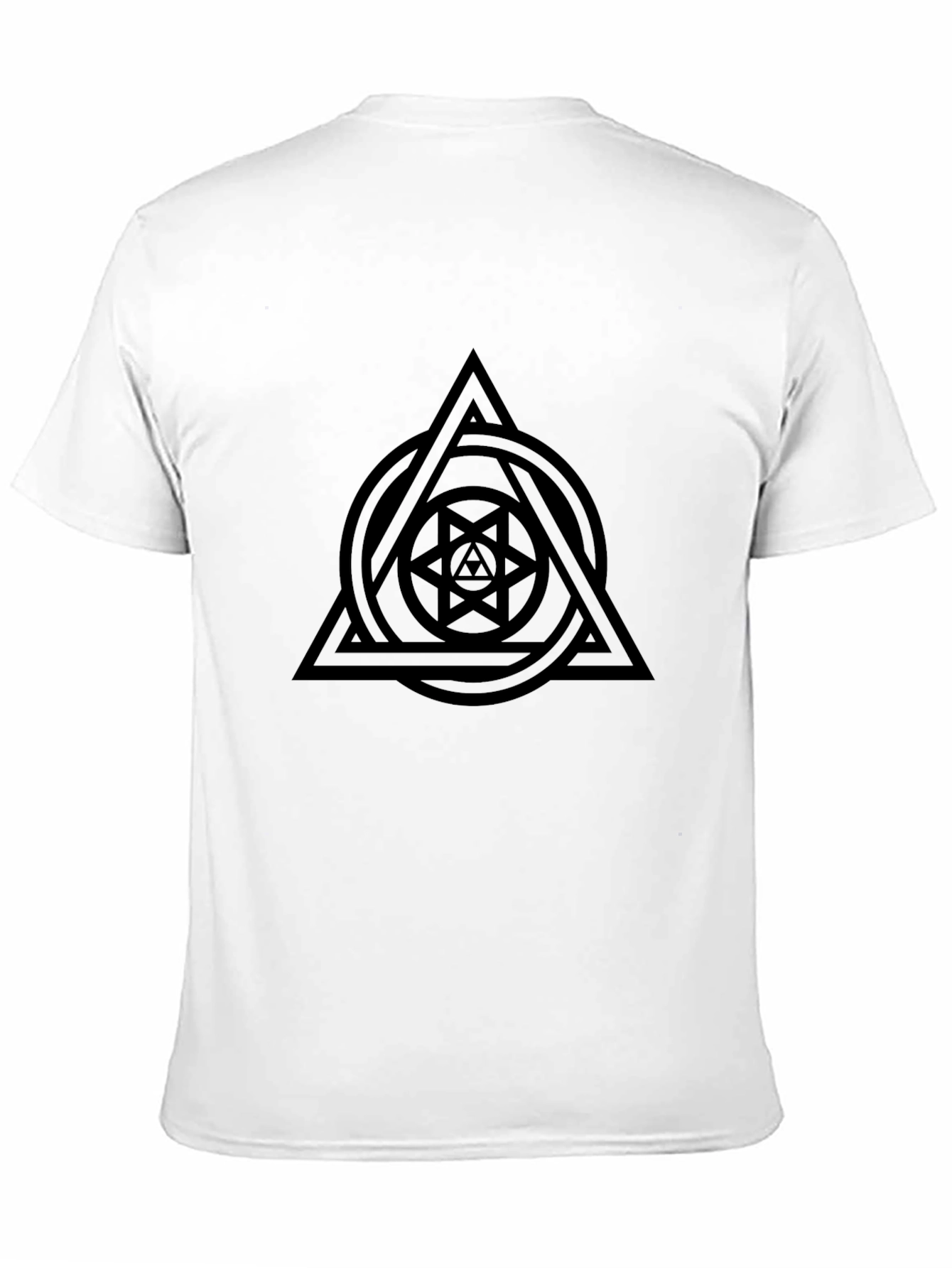 Geometric Symbol Black Graphic Tee Shirt