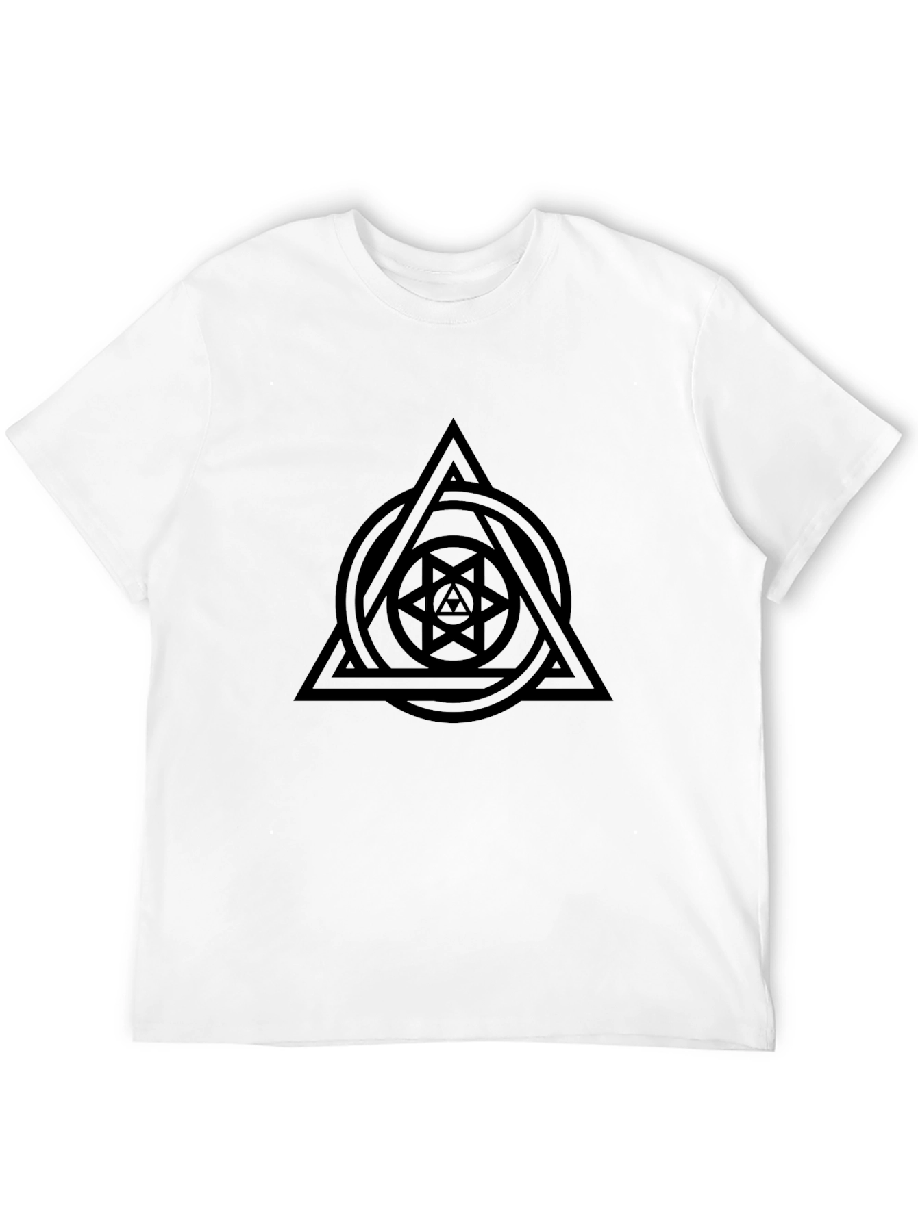 Geometric Symbol Black Graphic Tee Shirt