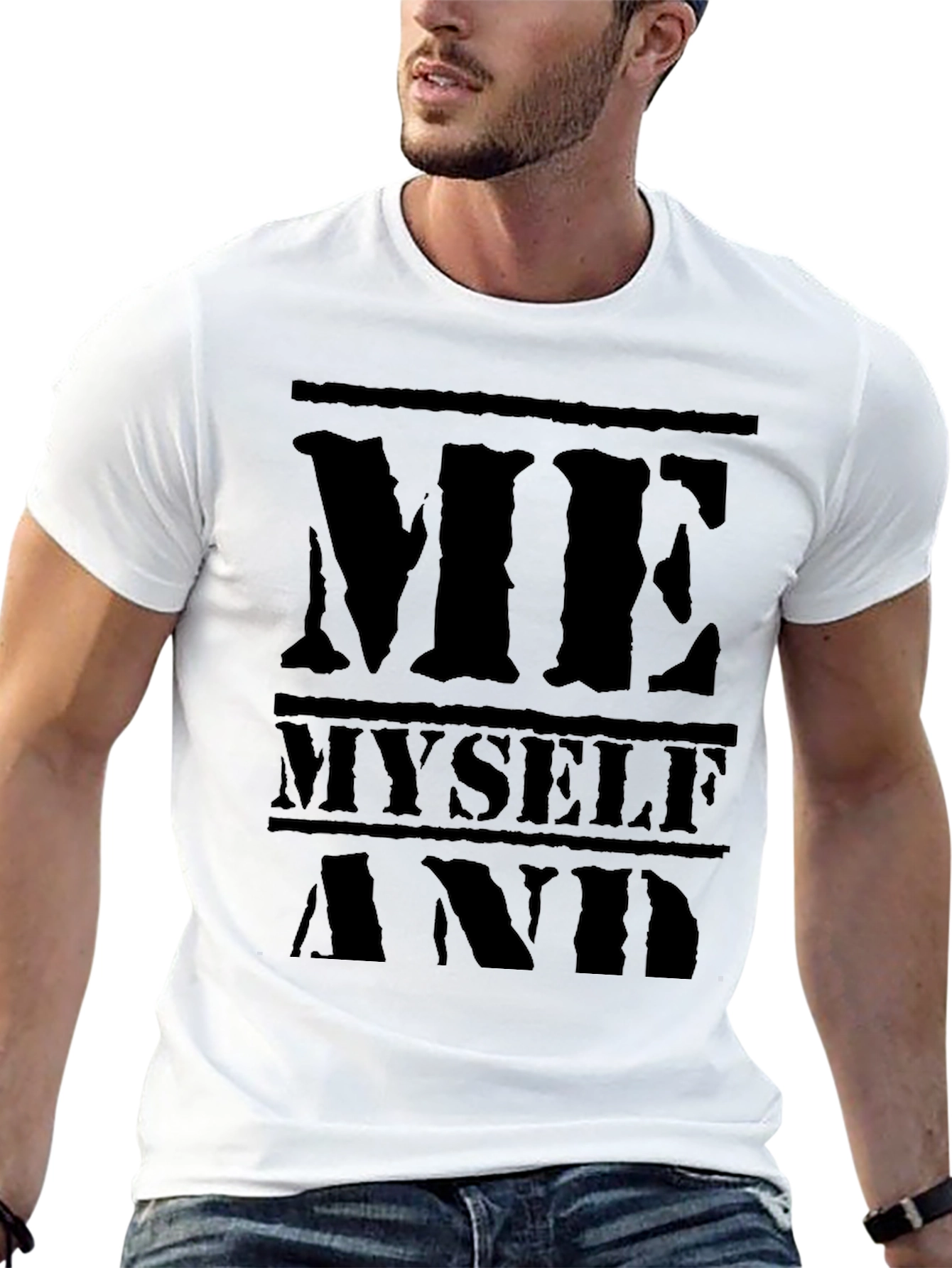 Me Myself and I Black Graphic T-Shirt