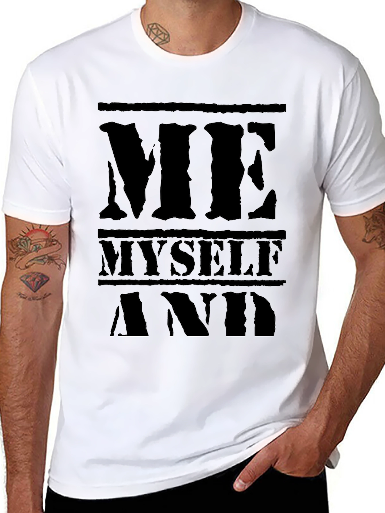 Me Myself and I Black Graphic T-Shirt