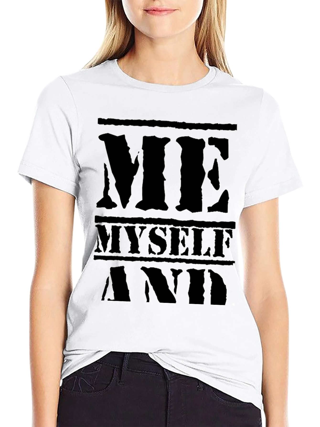 Me Myself and I Black Graphic T-Shirt