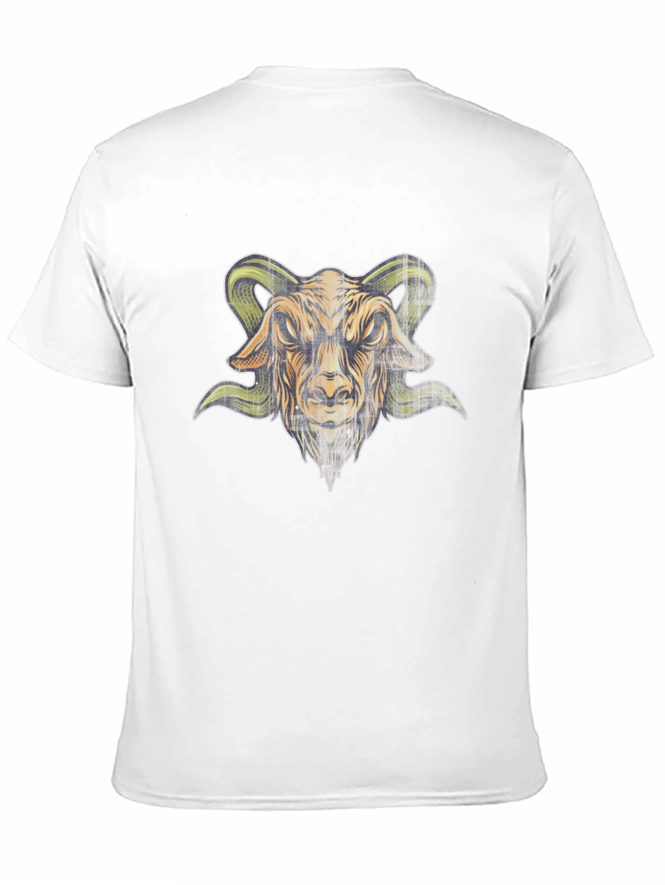Mens Black T-Shirt with Goat Head Graphic